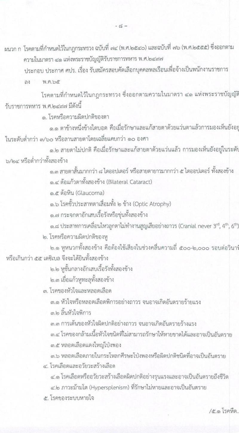ศูนย์ประสานงานโครงการอันเนื่องมาจากพระราชดำริและความมั่นคง กองบัญชาการกองทัพไทย รับสมัครสอบคัดเลือกบุคคลพลเรือนเพื่อเป็นพนักงานราชการ จำนวน 5 อัตรา (วุฒิ ปวช. ปวท. ปวส. ป.ตรี) รับสมัครสอบทางอินเทอร์เน็ต ตั้งแต่วันที่ 9-22 พ.ค. 2565