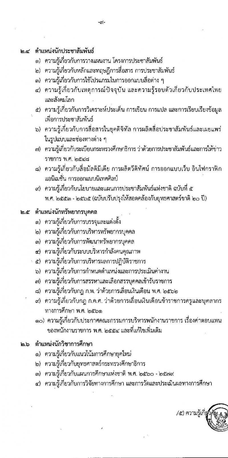อ.ก.ค.ศ. สำนักงานปลัดกระทรวงศึกษาธิการ รับสมัครสอบแข่งขันเพื่อบรรจุและแต่งตั้งบุคคลเข้ารับราชการ ประเภทวิชาการ ระดับปฏิบัติการ และประเภททั่วไป ระดับปฏิบัติงาน จำนวน 9 ตำแหน่ง ครั้งแรก 208 อัตรา (วุฒิ ปวช. ปวส. ป.ตรี) รับสมัครสอบทางอินเทอร์เน็ต ตั้งแต่วันที่ 27 พ.ค. – 10 มิ.ย. 2565