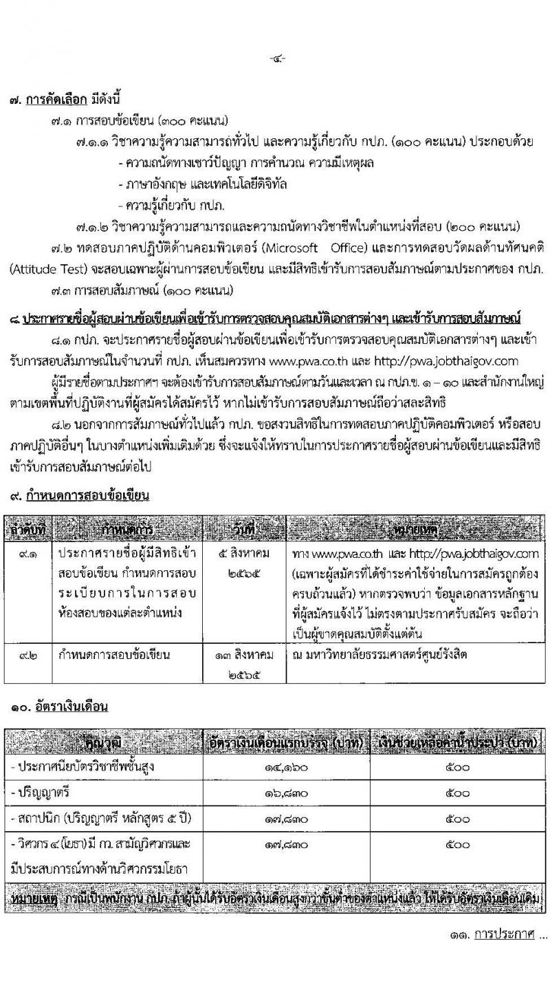 การประปาส่วนภูมิภาค รับสมัครบุคคลเข้ารับการคัดเลือกเพื่อบรรจุและแต่งตั้งเป็นพนักงาน จำนวนครั้งแรก 100 อัตรา (วุฒิ ปวส. ป.ตรี) รับสมัครสอบทางอินเทอร์เน็ต ตั้งแต่วันที่ 12-25 ก.ค. 2565