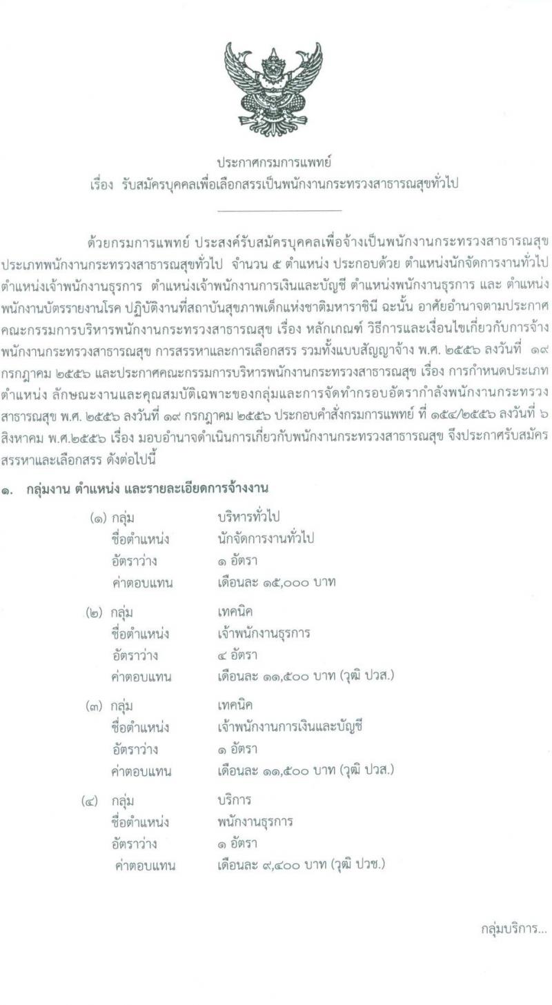 กรมการแพทย์ สถาบันสุขภาพเด็กแห่งชาติมหาราชินี รับสมัครบุคคลเพื่อจ้างเป็นพนักงานกระทรวงสาธารณสุข จำนวน 11 ตำแหน่ง 25 อัตรา (ไม่กำหนดวุฒิ และวุฒิ ม.ต้น ม.ปลาย ปวช. ปวส.) รับสมัครสอบตั้งแต่วันที่ 18 ก.ค. – 10 ส.ค. 2565