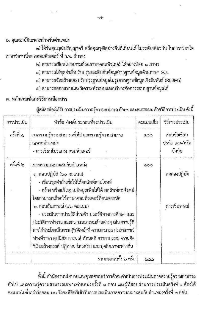 สำนักงานนโยบายและยุทธศาสตร์การค้า รับสมัครบุคคลเพื่อเลือกสรรเป็นพนักงานราชการทั่วไป จำนวน 2 ตำแหน่ง 3 อัตรา (วุฒิ ปวส. ป.ตรี) รับสมัครสอบทางอินเทอร์เน็ต ตั้งแต่วันที่ 1-5 ส.ค. 2565
