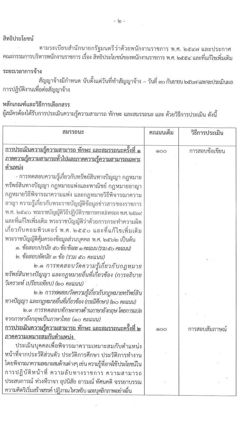 กรมทรัพย์สินทางปัญญา รับสมัครบุคคลเพื่อเลือกสรรเป็นพนักงานราชการทั่วไป จำนวน 3 ตำแหน่ง 3 อัตรา (วุฒิ ปวส. ป.ตรี) รับสมัครสอบทางอินเทอร์เน็ต ตั้งแต่วันที่ 1-11 ส.ค. 2565