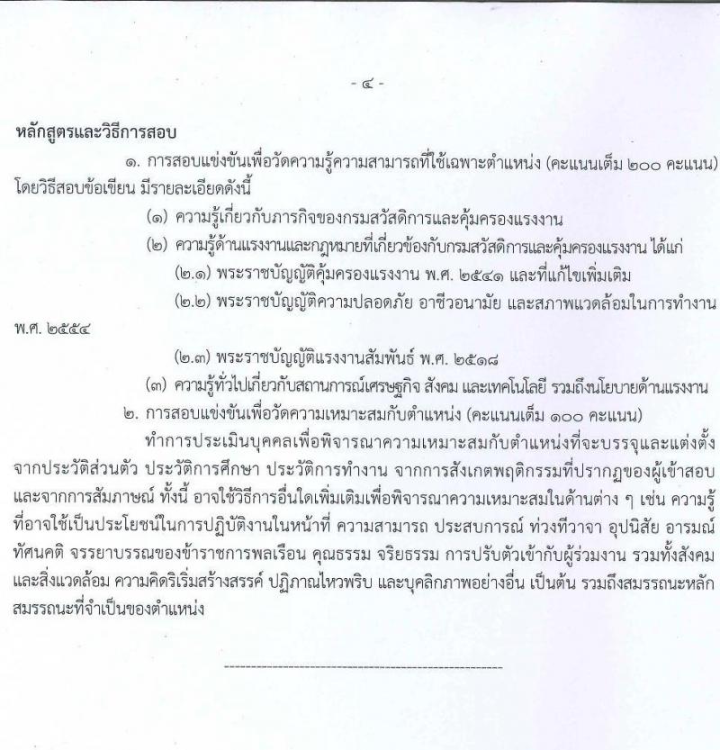 กรมสวัสดิการและคุ้มครองแรงงาน รับสมัครสอบแข่งขันเพื่อบรรจุและแต่ตั้งบุคคลเข้ารับราชการ จำนวน 4 ตำแหน่ง ครั้งแรก 6 อัตรา (วุฒิ ปวส. ป.ตรี) รับสมัครสอบทางอินเทอร์เน็ต ตั้งแต่วันที่ 22 ส.ค. – 11 ก.ย. 2565
