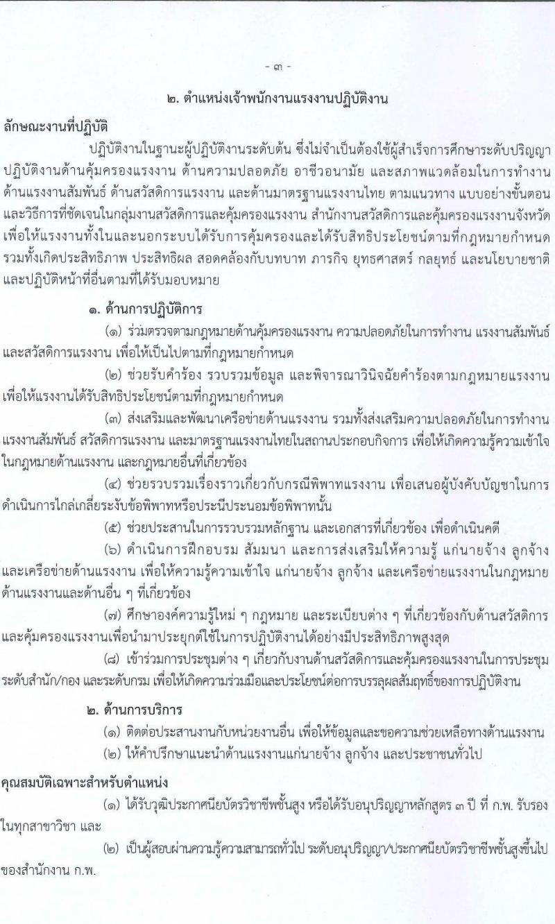 กรมสวัสดิการและคุ้มครองแรงงาน รับสมัครสอบแข่งขันเพื่อบรรจุและแต่ตั้งบุคคลเข้ารับราชการ จำนวน 4 ตำแหน่ง ครั้งแรก 6 อัตรา (วุฒิ ปวส. ป.ตรี) รับสมัครสอบทางอินเทอร์เน็ต ตั้งแต่วันที่ 22 ส.ค. – 11 ก.ย. 2565