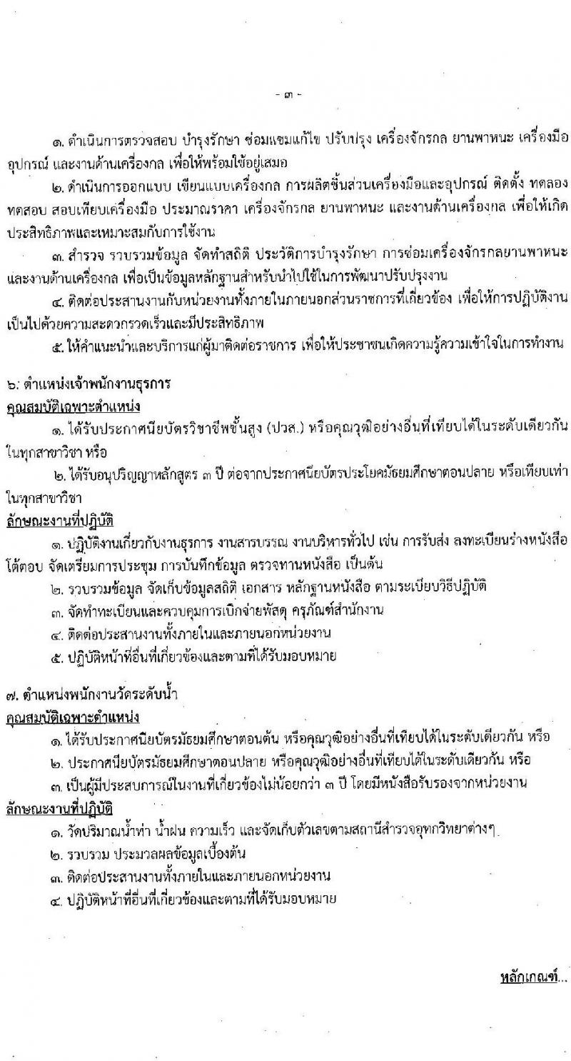 กรมทรัพยากรน้ำ รับสมัครบุคคลเพื่อเลือกสรรเป็นพนักงานราชการทั่วไป จำนวน 6 ตำแหน่ง ครั้งแรก 26 อัตรา (วุฒิ ม.ต้น ม.ปลาย ปวช. ปวส. ป.ตรี) รับสมัครสอบทางอินเทอร์เน็ต ตั้งแต่วันที่ 5-16 ก.ย. 2565