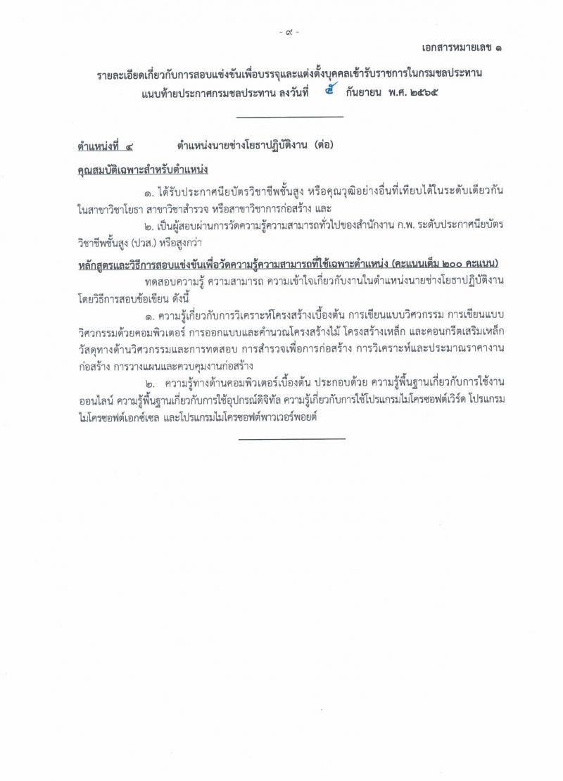 กรมชลประทาน รับสมัครสอบแข่งขันเพื่อบรรจุและแต่งตั้งบุคคลเข้ารับราชการ จำนวน 13 ตำแหน่ง ครั้งแรก 43 อัตรา (วุฒิ ปวส. ป.ตรี) รับสมัครสอบทางอินเทอร์เน็ต ตั้งแต่วันที่ 12-30 ก.ย. 2565
