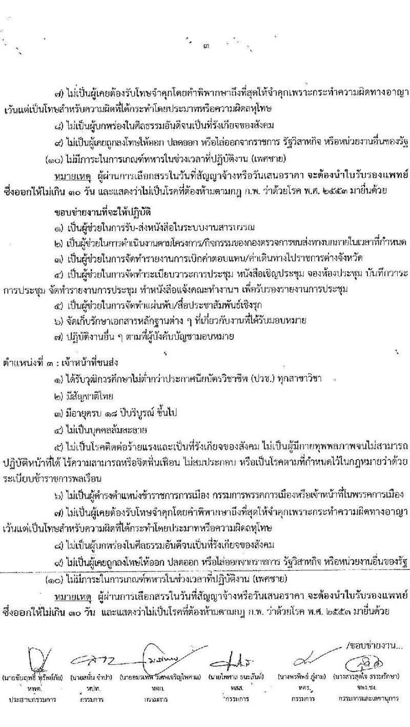 กองตรวจการขนส่งทางบก รับสมัครพนักงานจ้างเหมาบริการ จำนวน 3 ตำแหน่ง 7 อัตรา (วุฒิ ปวช. ปวส. ป.ตรี) รับสมัครสอบตั้งแต่วันที่ 22-30 ก.ย. 2565