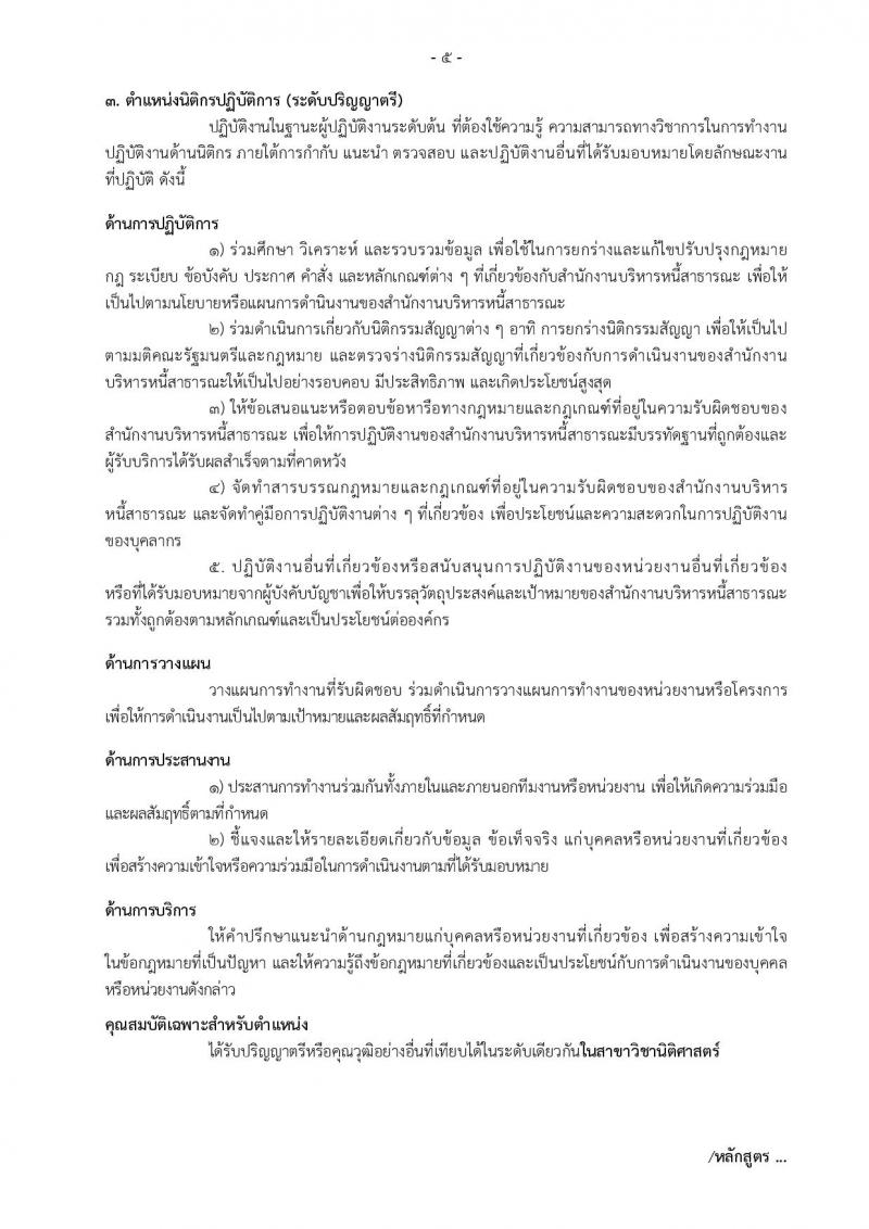 สำนักงานบริหารหนี้สาธารณะ รับสมัครสอบแข่งขันเพื่อบรรจุและแต่งตั้งบุคคลเข้ารับราชการ จำนวน 3 ตำแหน่ง ครั้งแรก 5 อัตรา (วุฒิ ป.ตรี) รับสมัครสอบทางอินเทอร์เน็ต ตั้งแต่วันที่ 3-26 ต.ค. 2565