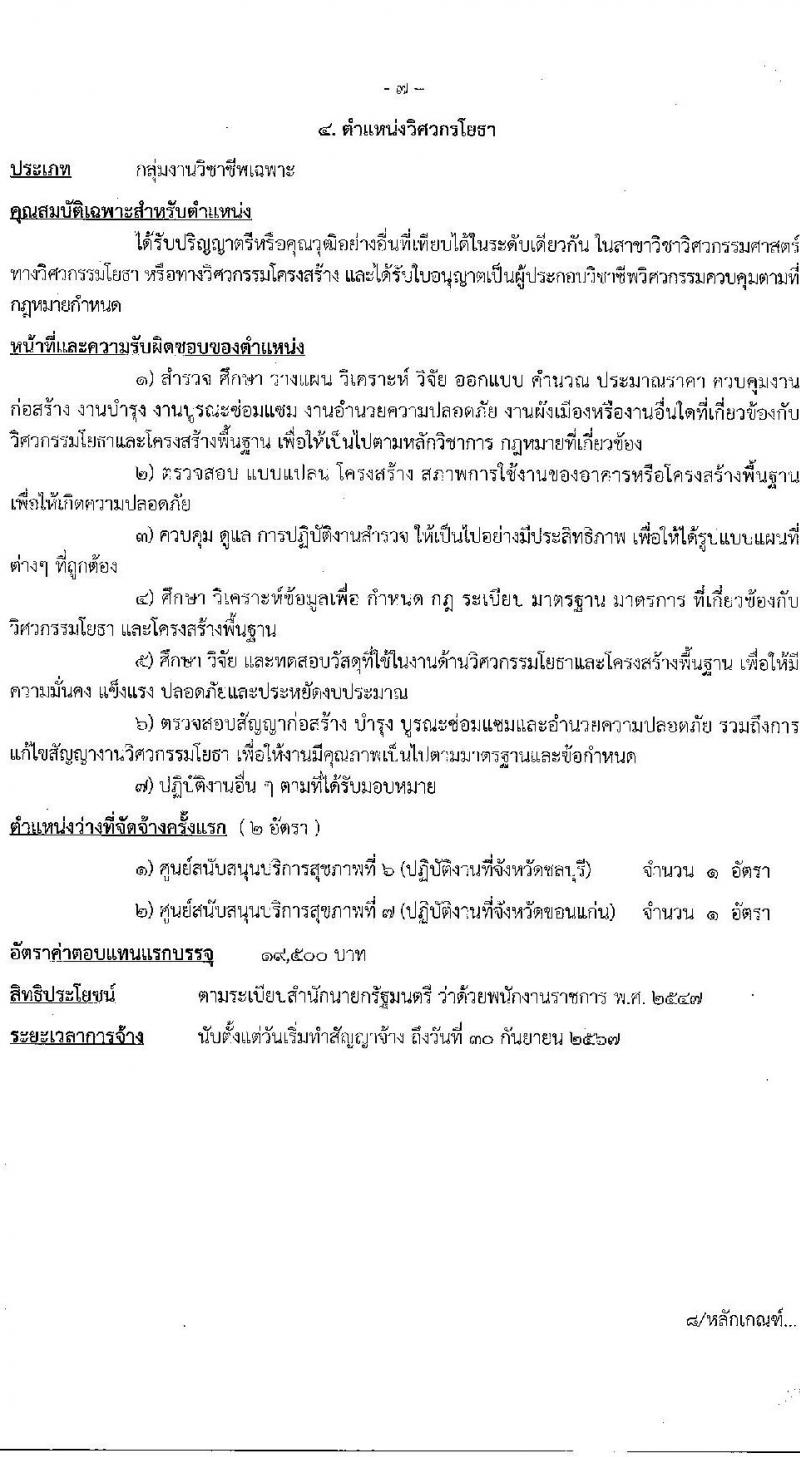 กรมสนับสนุนบริการสุขภาพ รับสมัครบุคคลเพื่อเลือกสรรเป็นพนักงานราชการทั่วไป จำนวน 6 ตำแหน่ง 8 อัตรา (วุฒิ ปวช. ปวส. ป.ตรี) รับสมัครสอบทางอินเทอร์เน็ต ตั้งแต่วันที่ 19-28 ต.ค. 2565