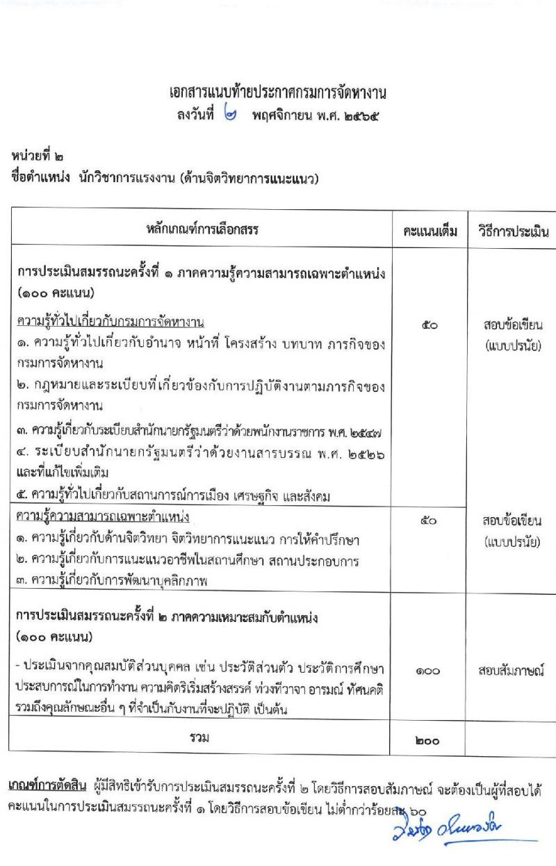กรมการจัดหางาน รับสมัครบุคคลเพื่อเลือกสรรเป็นพนักงานราชการทั่วไป จำนวน 5 ตำแหน่ง 9 อัตรา (วุฒิ ปวช. ป.ตรี) รับสมัครทางอินเทอร์เน็ต ตั้งแต่วันที่ 21-25 พ.ย. 2565