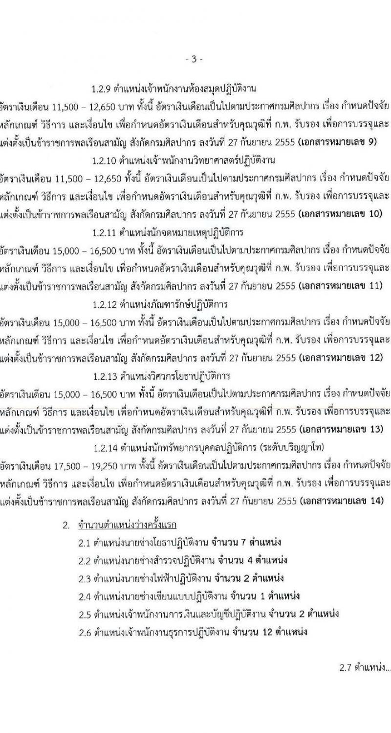กรมศิลปากร รับสมัครสอบแข่งขันเพื่อบรรจุและแต่งตั้งบุคคลเข้ารับราชการ จำนวน 14 ตำแหน่ง ครั้งแรก 50 อัตรา (วุฒิ ปวช. ปวส. ป.ตรี ป.โท) รับสมัครทางอินเทอร์เน็ต ตั้งแต่วันที่ 7 ธ.ค. – 24 ม.ค. 2565