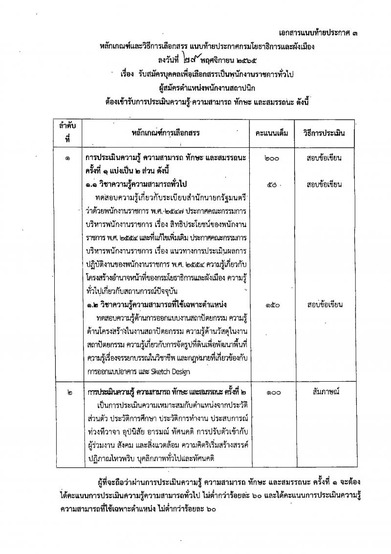 กรมโยธาธิการและผังเมือง รับสมัครบุคคลเพื่อเลือกสรรเป็นพนักงานราชการทั่วไป จำนวน 15 ตำแหน่ง 23 อัตรา (วุฒิ ปวช. ปวส. ป.ตรี ป.โท) รับสมัครทางอินเทอร์เน็ต ตั้งแต่วันที่ 13-20 ธ.ค. 2565