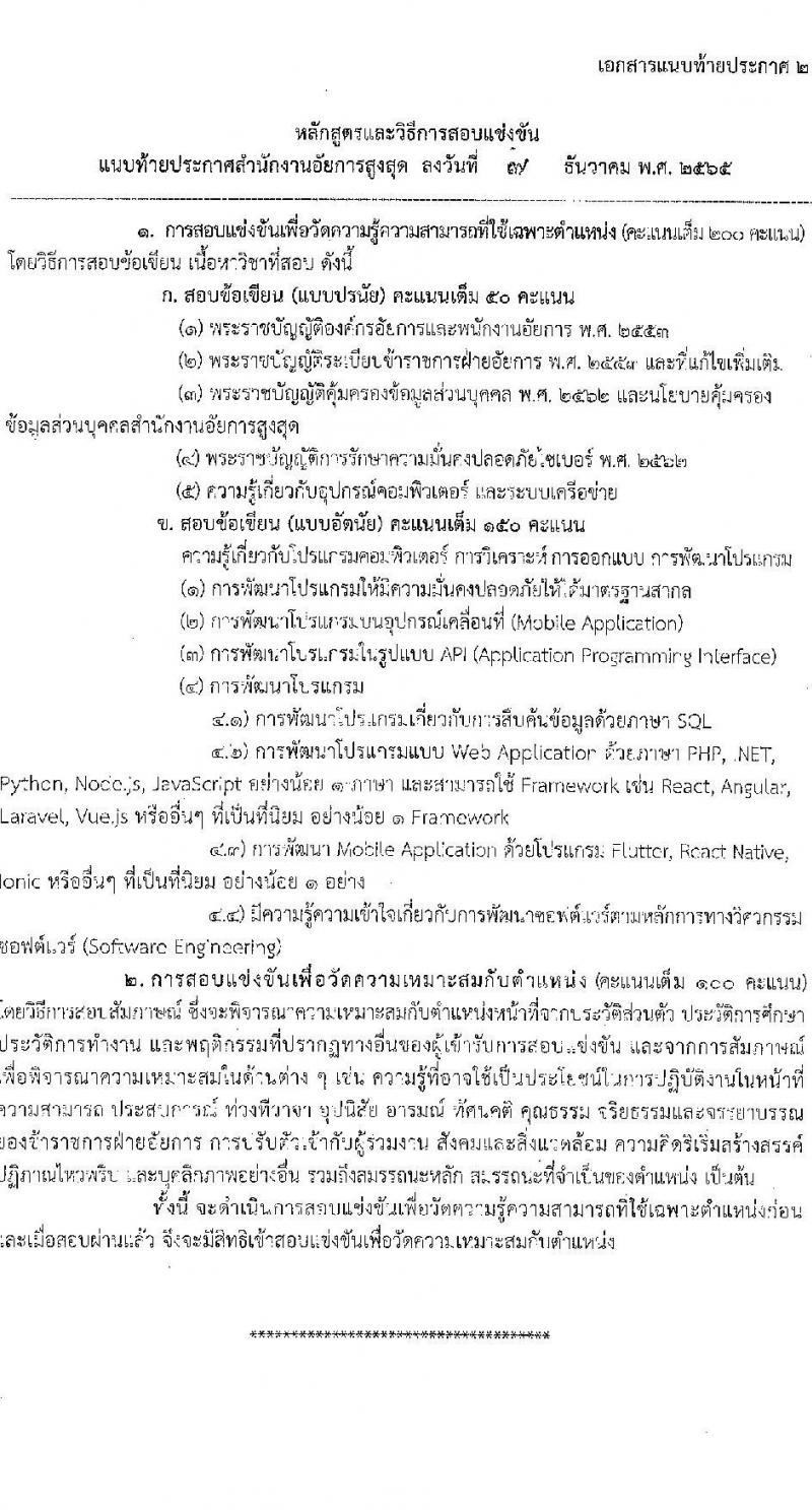 สำนักงานอัยการสูงสุด รับสมัครสอบแข่งขันเพื่อบรรจุและแต่งตั้งบุคคลเข้ารับราชการ ตำแหน่ง นักวิชาการคอมพิวเตอร์ ครั้งแรกจำนวน 10 อัตรา (วุฒิ ป.ตรี) รับสมัครทางอินเทอร์เน็ต ตั้งแต่วันที่ 20 ธ.ค. 65 – 12 ม.ค. 66