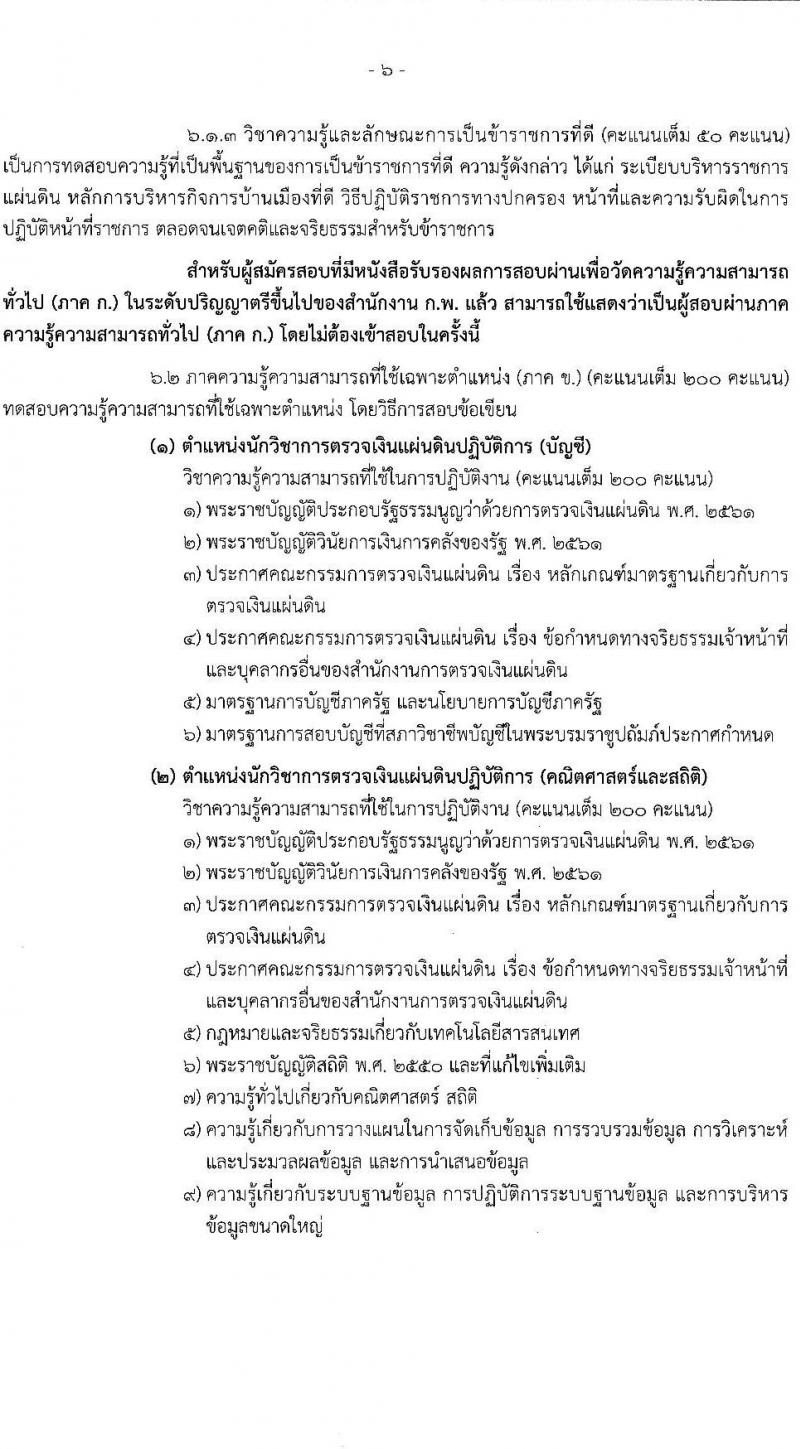 สำนักงานการตรวจเงินแผ่นดิน รับสมัครสอบแข่งขันเพื่อบรรจุและแต่งตั้งบุคคลเข้ารับราชการ จำนวน 5 ตำแหน่ง ครั้งแรก 31 อัตรา (วุฒิ ป.ตรี) รับสมัครทางอินเทอร์เน็ต ตั้งแต่วันที่ 28 ธ.ค. 2565 – 20 ม.ค. 2566