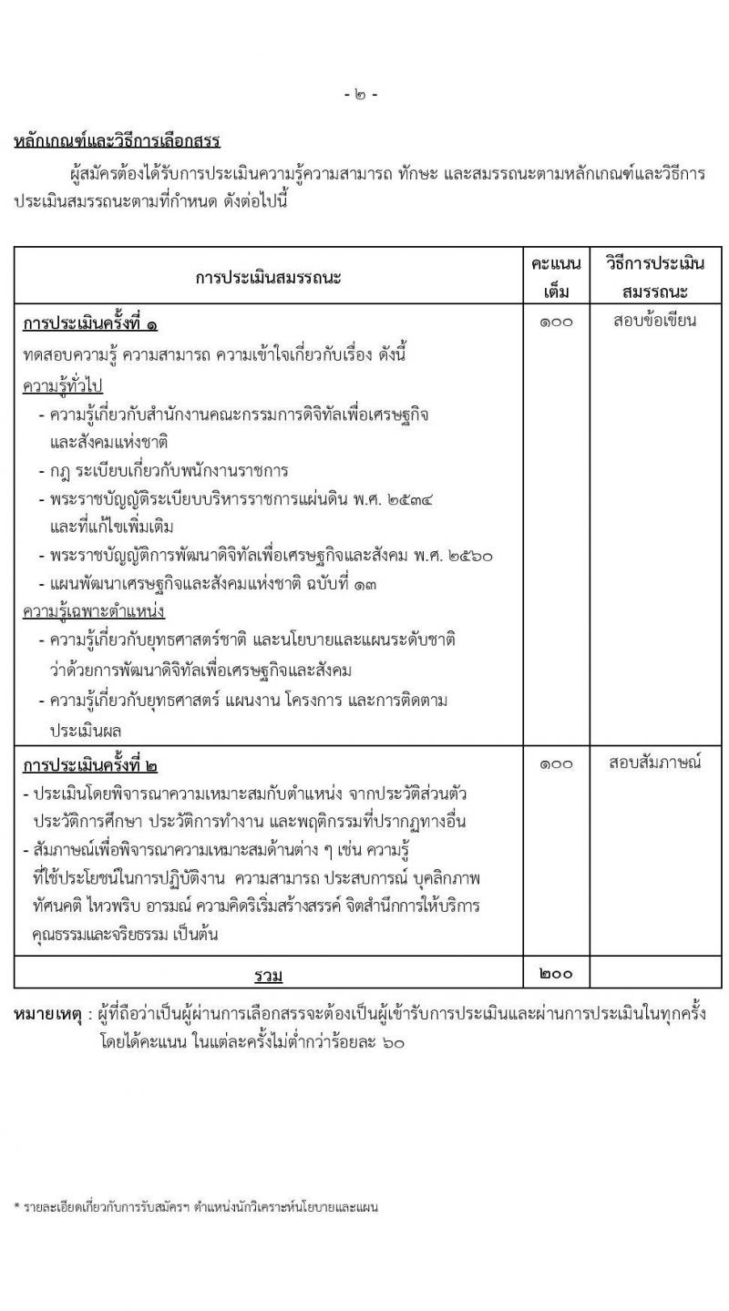 สำนักงานคณะกรรมการดิจิทัลเพื่อเศรษฐกิจและสังคมแห่งชาติ รับสมัครบุคคลเพื่อเลือกสรรเป็นพนักงานราชการทั่วไป จำนวน 2 ตำแหน่ง 8 อัตรา (วุฒิ ป.ตรี) รับสมัครทางอินเทอร์เน็ต ตั้งแต่วันที่ 19-23 ธ.ค. 2565