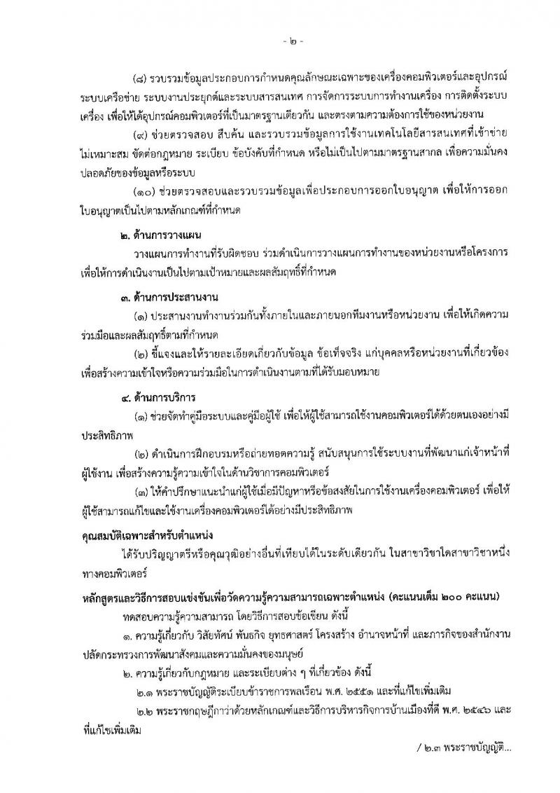 สำนักงานปลัดกระทรวงการพัฒนาสังคมและความมั่นคงของมนุษย์ รับสมัครสอบแข่งขันเพื่อบรรจุและแต่งตั้งบุคคลเข้ารับราชการ จำนวน 4 ตำแหน่ง ครั้งแรก 27 อัตรา (วุฒิ ปวส. ป.ตรี) รับสมัครทางอินเทอร์เน็ต ตั้งแต่วันที่ 26 ธ.ค. 2565 – 25 ม.ค. 2566