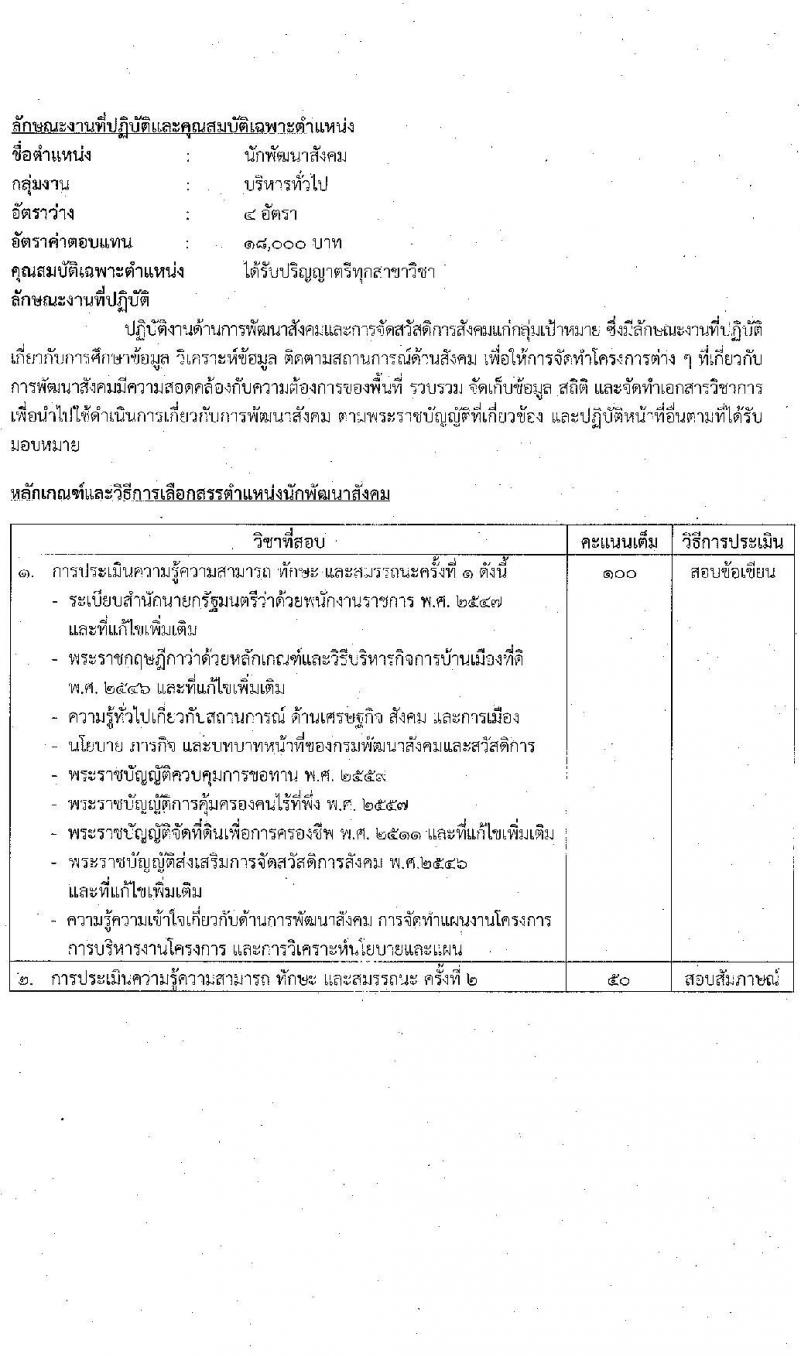 กรมพัฒนาสังคมและสวัสดิการ รับสมัครบุคคลเพื่อเลือกสรรเป็นพนักงานราชการทั่วไป จำนวน 33 อัตรา (วุฒิ ม.ต้น ม.ปลาย ปวช. ปวส. ป.ตรี) รับสมัครทางอินเทอร์เน็ต ตั้งแต่วันที่ 27 ธ.ค. 2565 – 5 ม.ค. 2566