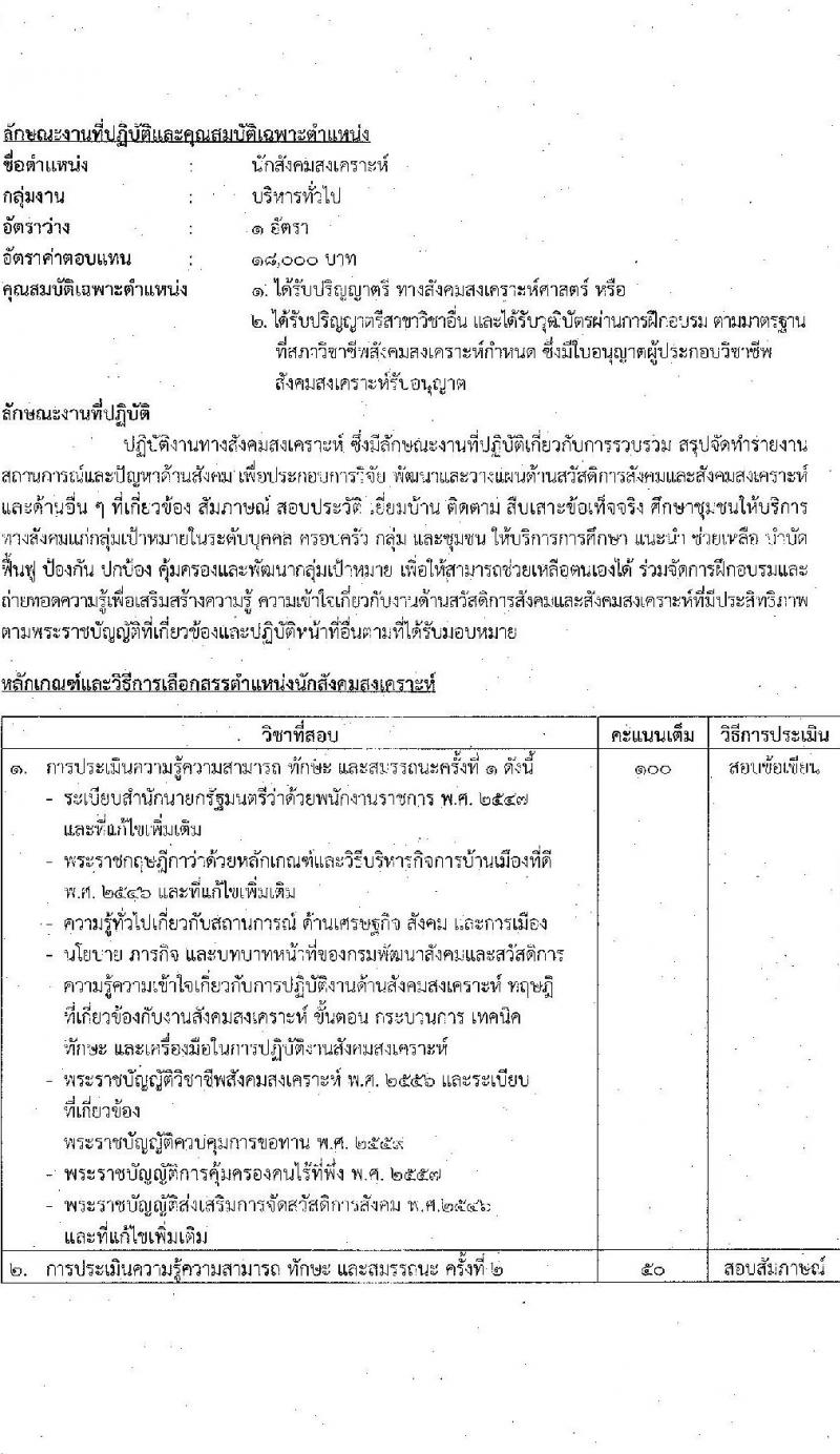 กรมพัฒนาสังคมและสวัสดิการ รับสมัครบุคคลเพื่อเลือกสรรเป็นพนักงานราชการทั่วไป จำนวน 33 อัตรา (วุฒิ ม.ต้น ม.ปลาย ปวช. ปวส. ป.ตรี) รับสมัครทางอินเทอร์เน็ต ตั้งแต่วันที่ 27 ธ.ค. 2565 – 5 ม.ค. 2566