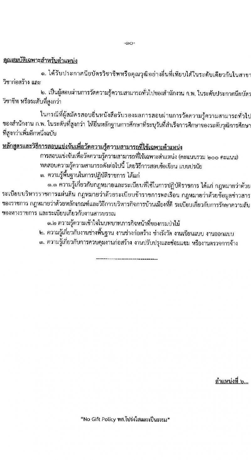 กรมป่าไม้ รับสมัครสอบแข่งขันเพื่อบรรจุและแต่งตั้งบุคคลเข้ารับราชการ จำนวน 6 ตำแหน่ง ครั้งแรก 56 อัตรา (วุฒิ ปวส. ป.ตรี) รับสมัครสอบทางอินเทอร์เน็ต ตั้งแต่วันที่ 4-24 ม.ค. 2566