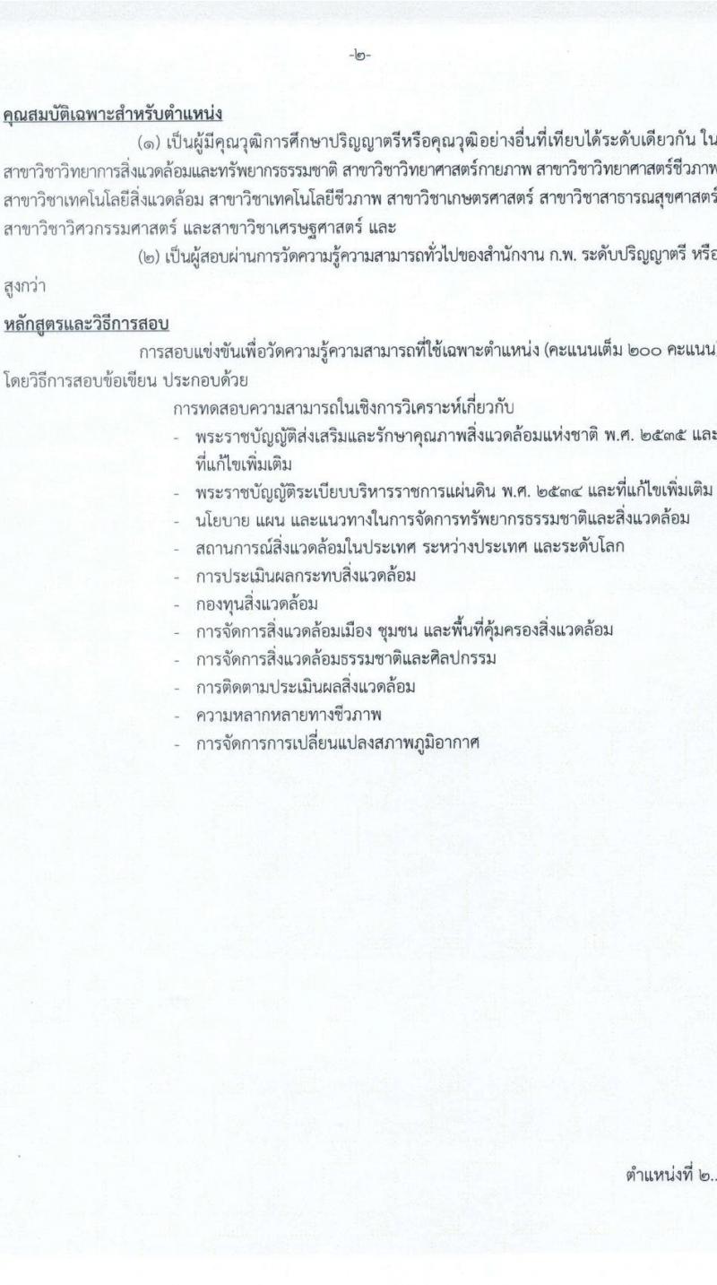 สำนักงานนโยบายและแผนทรัพยากรธรรมชาติและสิ่งแวดล้อม รับสมัครสอบแข่งขันเพื่อบรรจุและแต่งตั้งบุคคลเข้ารับราชการ จำนวน 3 ตำแหน่ง ครั้งแรก 6 อัตรา (วุฒิ ปวส. ป.ตรี) รับสมัครสอบทางอินเทอร์เน็ต ตั้งแต่วันที่ 6-26 ม.ค. 2566