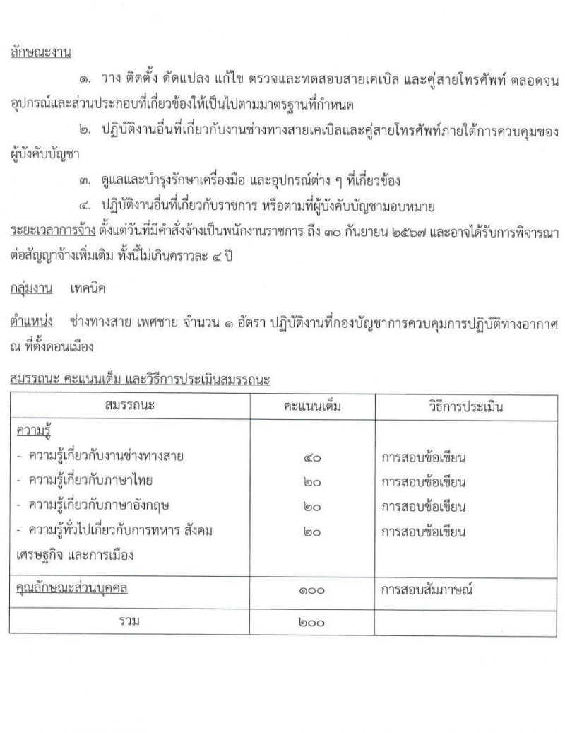 กองบัญชาการควบคุมการปฏิบัติทางอากาศ รับสมัครบุคคลเพื่อเลือกสรรเป็นพนักงานราชการทั่วไป จำนวน 3 ตำแหน่ง 3 อัตรา (วุฒิ ม.ต้น ม.ปลาย ปวช.) รับสมัครสอบตั้งแต่วันที่ 9-13 ม.ค. 2566