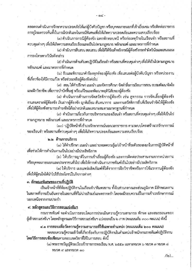 กรมราชทัณฑ์ รับสมัครสอบแข่งขันเพื่อบรรจุและแต่งตั้งบุคคลเข้ารับราชการ จำนวน 4 ตำแหน่ง ครั้งแรก 452 อัตรา (วุฒิ ปวท. ปวส. อนุปริญญา ป.ตรี) รับสมัครสอบทางอินเทอร์เน็ต ตั้งแต่วันที่ 30 ม.ค. – 21 ก.พ. 2566