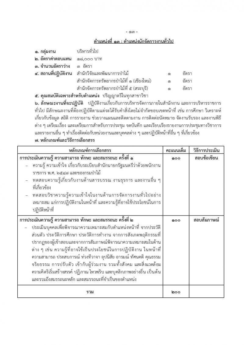 กรมป่าไม้ รับสมัครบุคคลเพื่อเลือกสรรเป็นพนักงานราชการทั่วไป จำนวน 17 ตำแหน่ง 64 อัตรา (วุฒิ ม.6 ปวช. ปวส. หรือเทียบเท่า ป.ตรี) รับสมัครสอบทางอินเทอร์เน็ต ตั้งแต่วันที่ 8-15 ก.พ. 2566