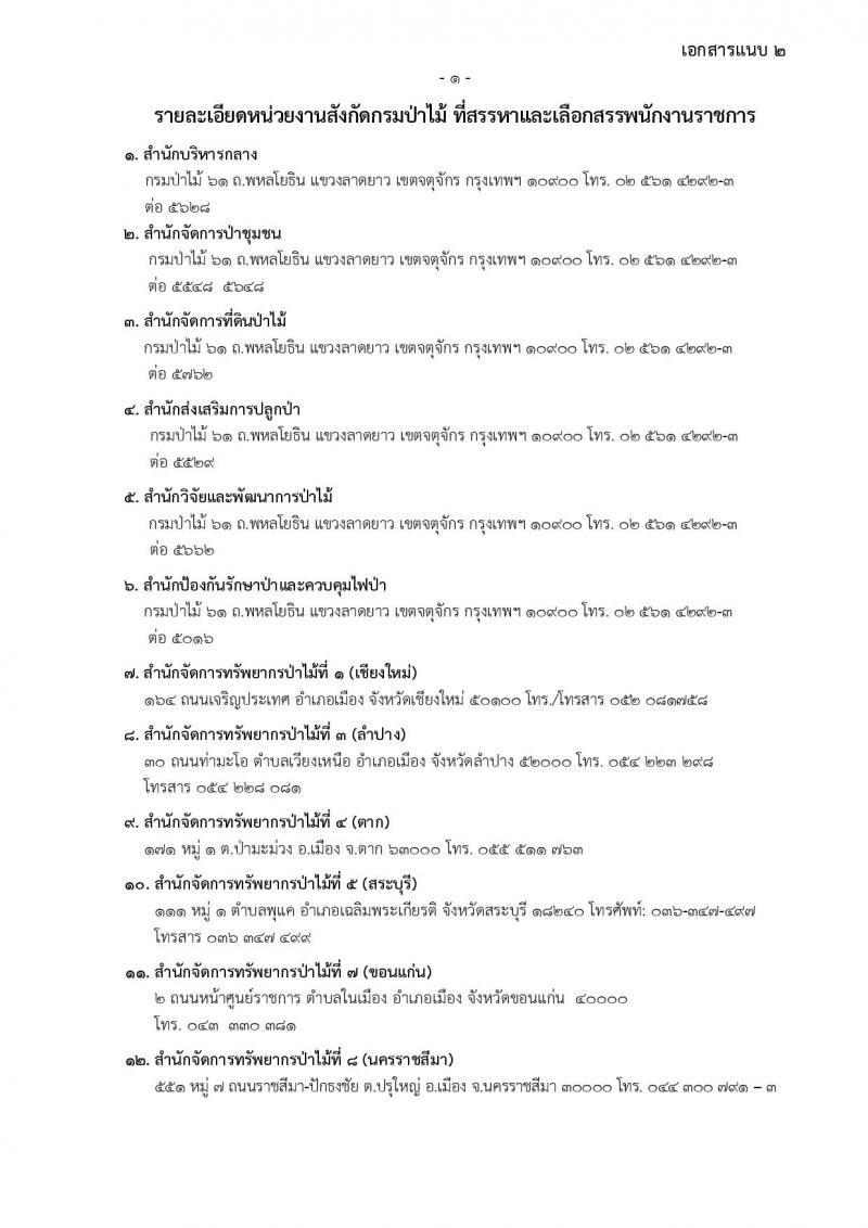กรมป่าไม้ รับสมัครบุคคลเพื่อเลือกสรรเป็นพนักงานราชการทั่วไป จำนวน 17 ตำแหน่ง 64 อัตรา (วุฒิ ม.6 ปวช. ปวส. หรือเทียบเท่า ป.ตรี) รับสมัครสอบทางอินเทอร์เน็ต ตั้งแต่วันที่ 8-15 ก.พ. 2566