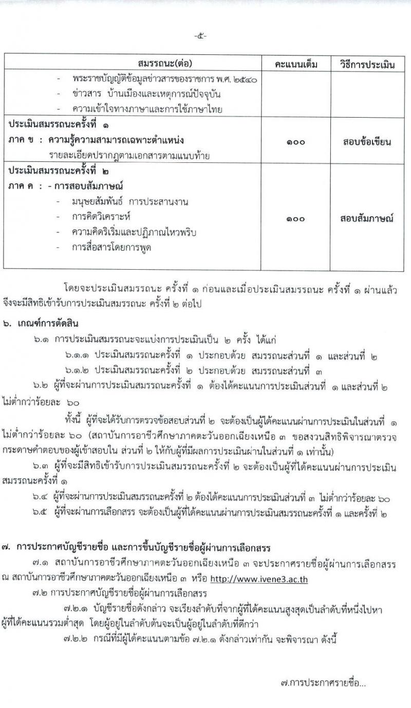 สถาบันการอาชีวศึกษาภาคตะวันออกเฉียงเหนือ 3 รับสมัครบุคคลเพื่อเลือกสรรและจัดจ้างเป็นพนักงานราชการทั่วไป จำนวน 2 อัตรา (วุฒิ ป.ตรี) รับสมัครสอบตั้งแต่วันที่ 13-17 ก.พ. 2566