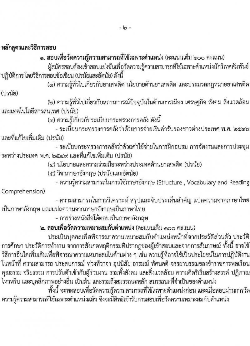 สำนักงานคณะกรรมการป้องกันและปราบปรามยาเสพติด รับสมัครสอบแข่งขันเพื่อบรรจุและแต่งตั้งบุคคลเข้ารับราชการ จำนวน 4 ตำแหน่ง ครั้งแรก 6 อัตรา (วุฒิ ปวส. หรือเทียบเท่า ป.ตรี) รับสมัครสอบทางอินเทอร์เน็ต ตั้งแต่วันที่ 1-25 มี.ค. 2566