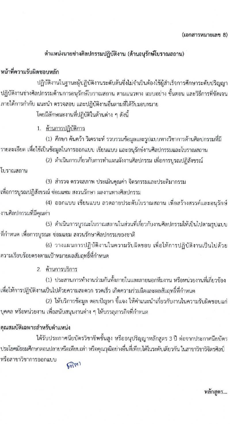 กรมศิลปากร รับสมัครคัดเลือกเพื่อบรรจุและแต่งตั้งบุคคลเข้ารับราชการ จำนวน 7 ตำแหน่ง ครั้งแรก 10 อัตรา (วุฒิ ปวช. ปวท. ปวส. อนุปริญญา) รับสมัครทางอินเทอร์เน็ต ตั้งแต่วันที่ 21 ก.พ. – 14 มี.ค. 2566