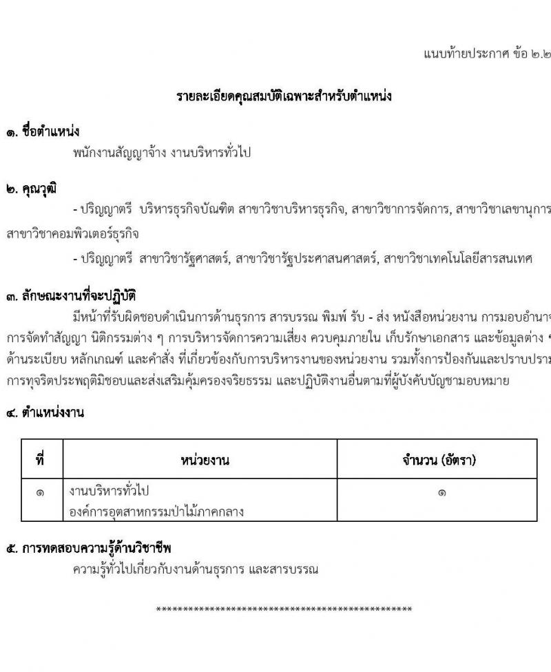 องค์การอุตสาหกรรมป่าไม้ รับสมัครพนักงานงานสัญญาจ้าง จำนวน 21 อัตรา (วุฒิ ปวส.หรือเทียบเท่า ป.ตรี) รับสมัครสอบตั้งแต่บัดนี้ ถึง 10 มี.ค. 2566