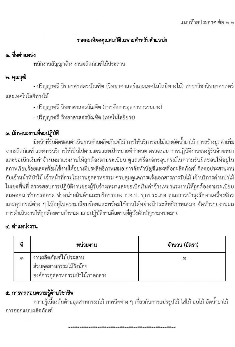องค์การอุตสาหกรรมป่าไม้ รับสมัครพนักงานงานสัญญาจ้าง จำนวน 21 อัตรา (วุฒิ ปวส.หรือเทียบเท่า ป.ตรี) รับสมัครสอบตั้งแต่บัดนี้ ถึง 10 มี.ค. 2566