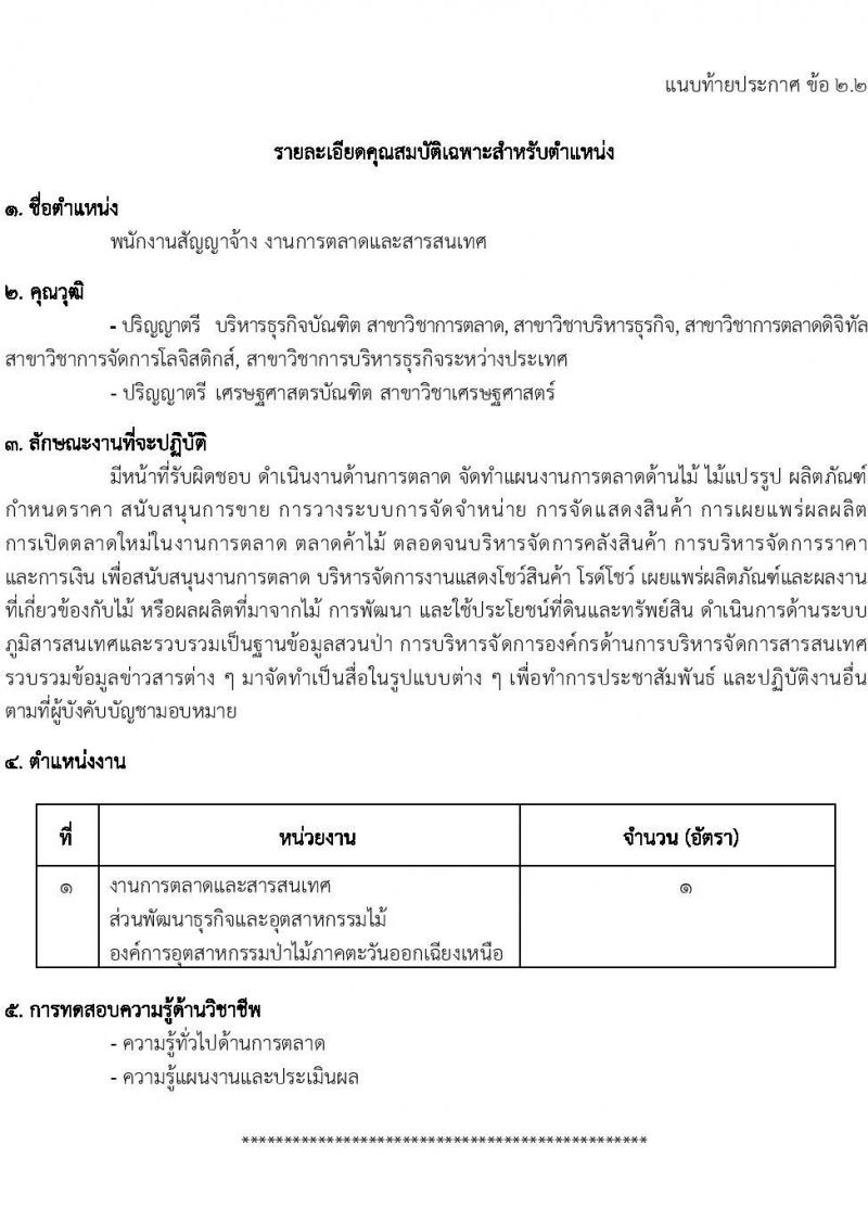 องค์การอุตสาหกรรมป่าไม้ รับสมัครพนักงานงานสัญญาจ้าง จำนวน 21 อัตรา (วุฒิ ปวส.หรือเทียบเท่า ป.ตรี) รับสมัครสอบตั้งแต่บัดนี้ ถึง 10 มี.ค. 2566