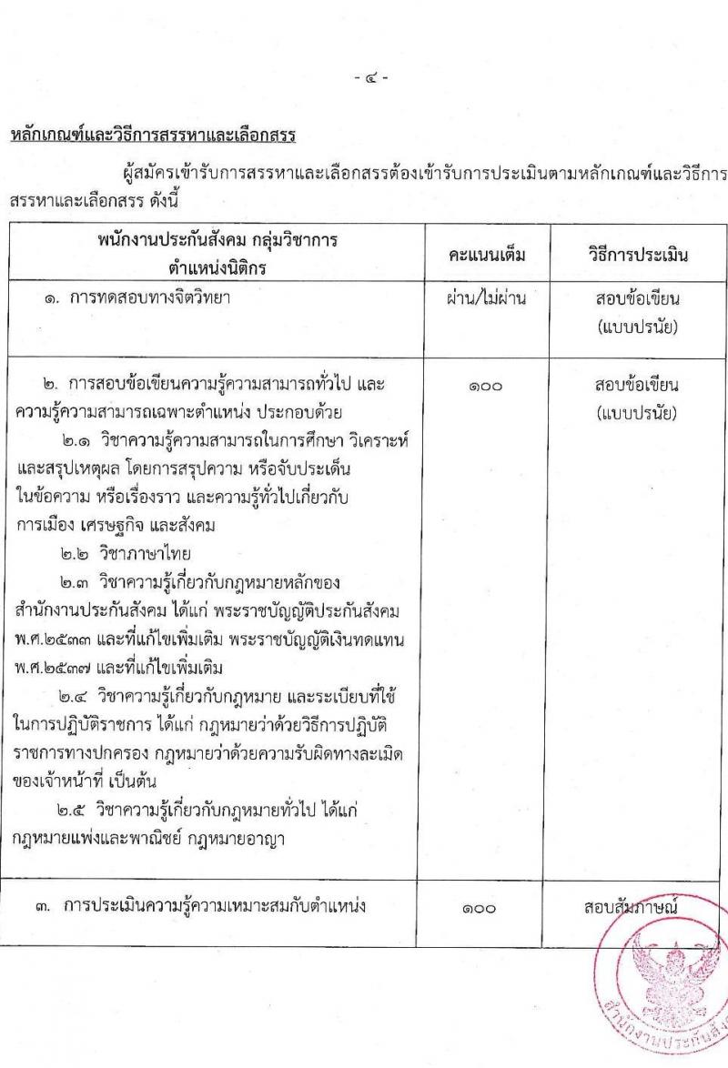สำนักงานประกันสังคม รับสมัครบุคคลเข้ารับการสรรหาและเลือกสรรเป็นพนักงานประกันสังคม จำนวน 2 ตำแหน่ง ครั้งแรก 25 อัตรา (วุฒิ ปวช.ขึ้นไป ป.ตรี) รับสมัครสอบผ่านระบบ Google Form ตั้งแต่วันที่ 21-27 เม.ย. 2566