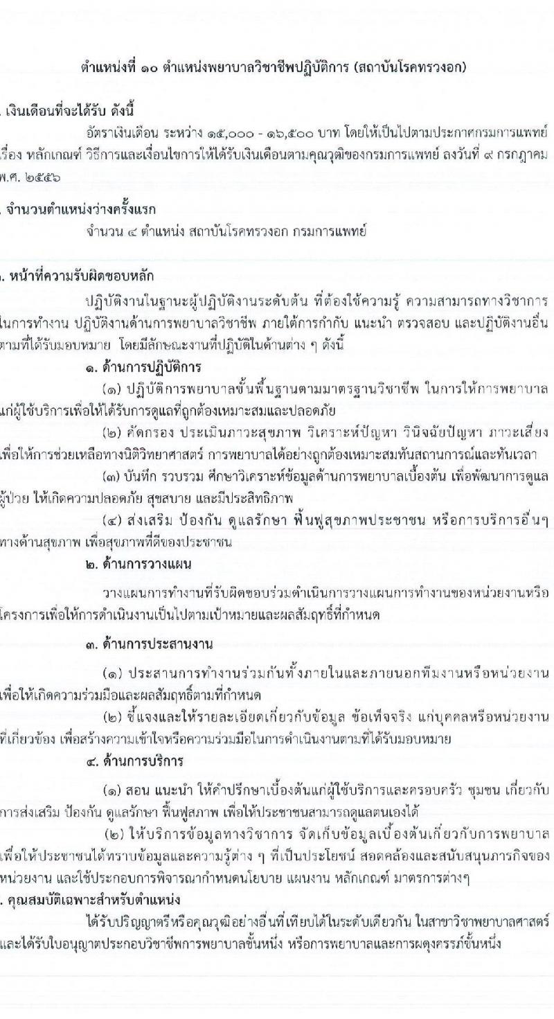 กรมการแพทย์ รับสมัครคัดเลือกเพื่อบรรจุและแต่งตั้งบุคคลเข้ารับราชการ จำนวน 12 ตำแหน่ง ครั้งแรก 123 อัตรา (วุฒิ ป.ตรี ทางการพยาบาล) รับสมัครสอบทางอินเทอร์เน็ตตั้งแต่วันที่ 1-31 พ.ค. 2566