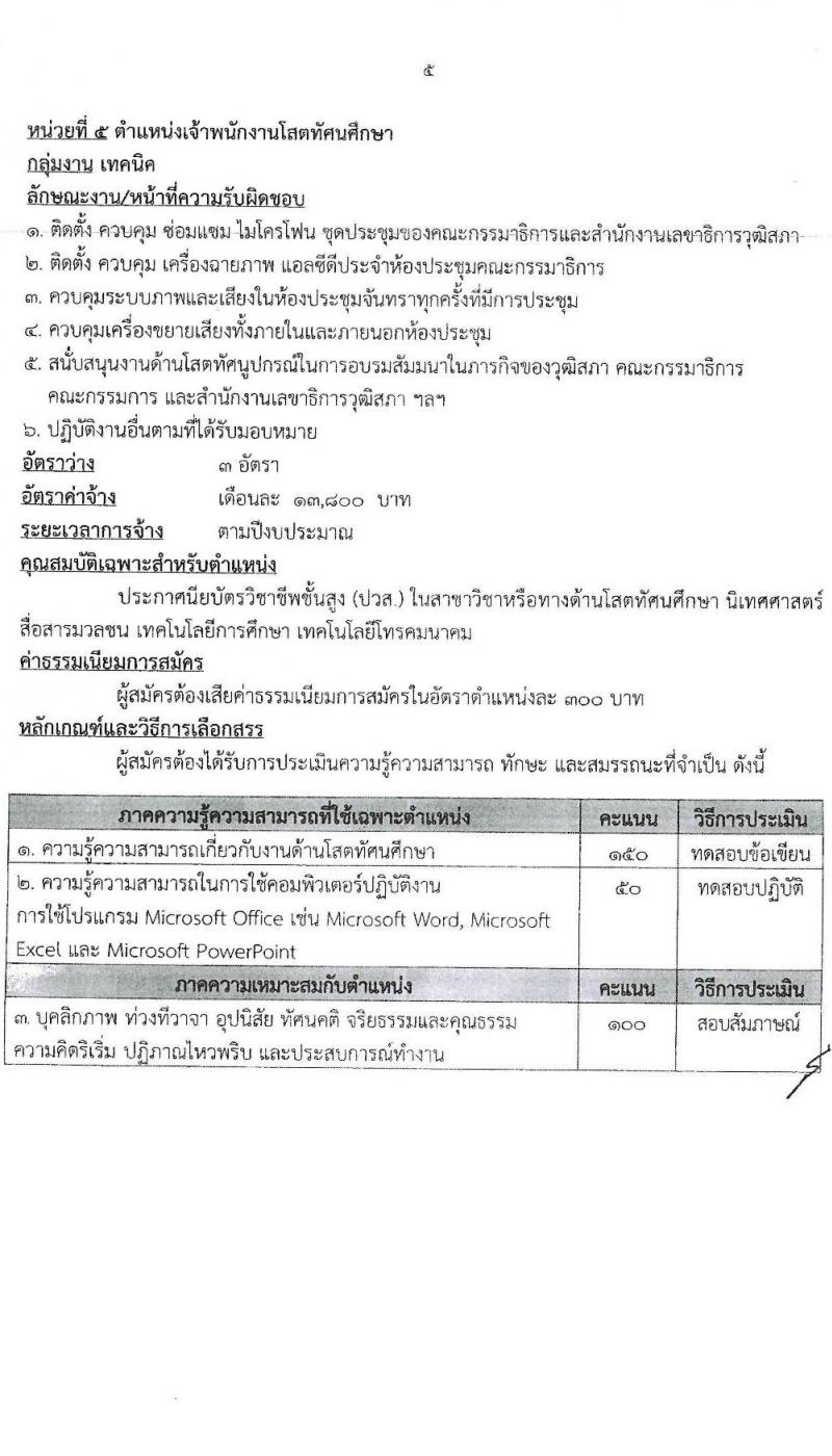 สำนักงานเลขาธิการวุฒิสภา รับสมัครบุคคลเพื่อเลือกสรรเป็นพนักงานราชการรัฐสภาทั่วไป จำนวน 10 ตำแหน่ง 15 อัตรา (วุฒิ ม.3 ม.6 ปวส. ป.ตรี) รับสมัครสอบทางอินเทอร์เน็ตตั้งแต่วันที่ 10-28 เม.ย. 2566