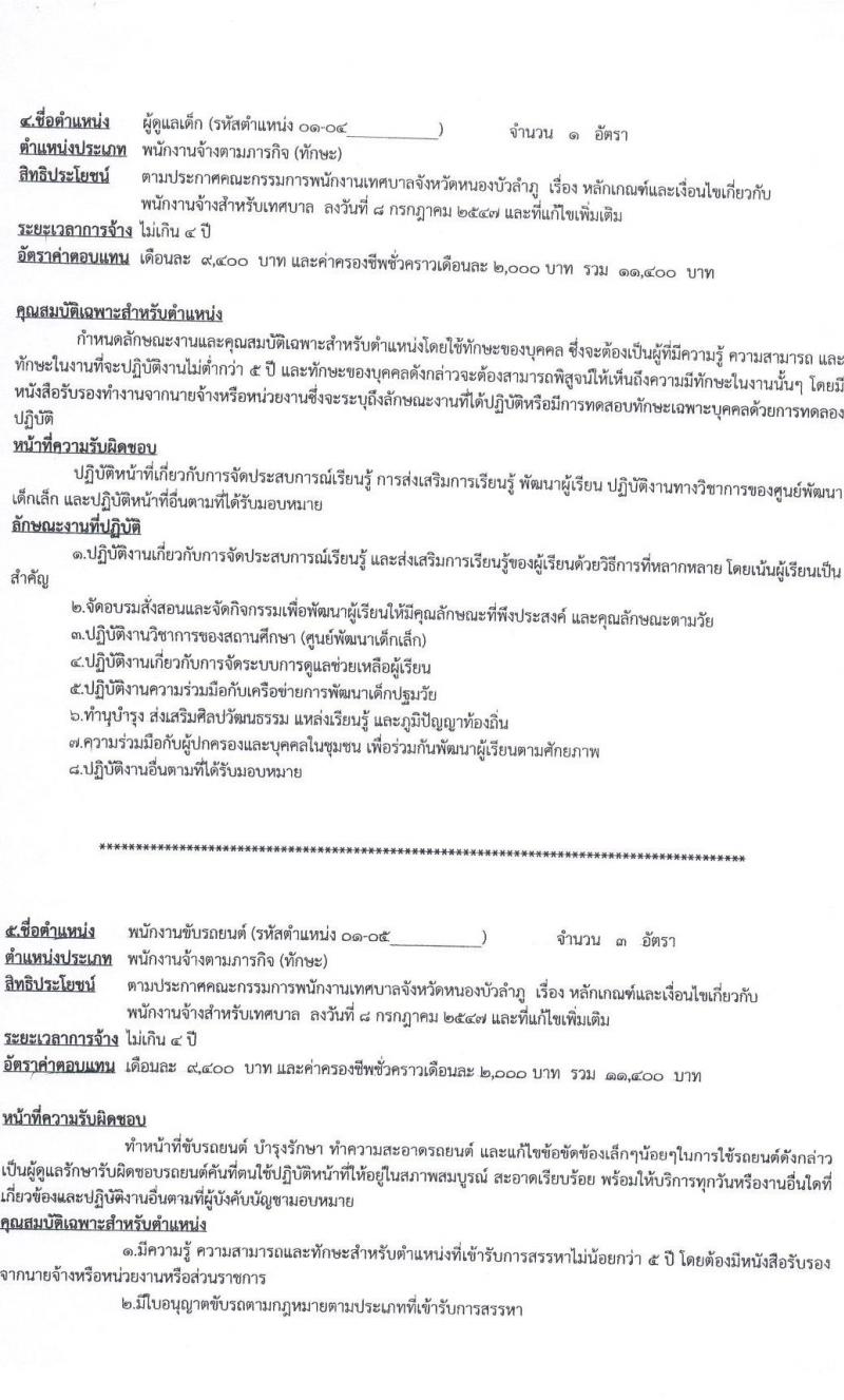 เทศบาลเมืองหนองบัวลำภู รับสมัครบุคคลเพื่อเลือกสรรเป็นพนักงานจ้าง จำนวน 16 ตำแหน่ง 41 อัตรา (บางตำแหน่งไม่ต้องใช้วุฒิ ม.ต้น ม.ปลาย ปวช. ปวส. ป.ตรี) รับสมัครสอบตั้งแต่วันที่ 21 เม.ย. – 1 พ.ค. 2566