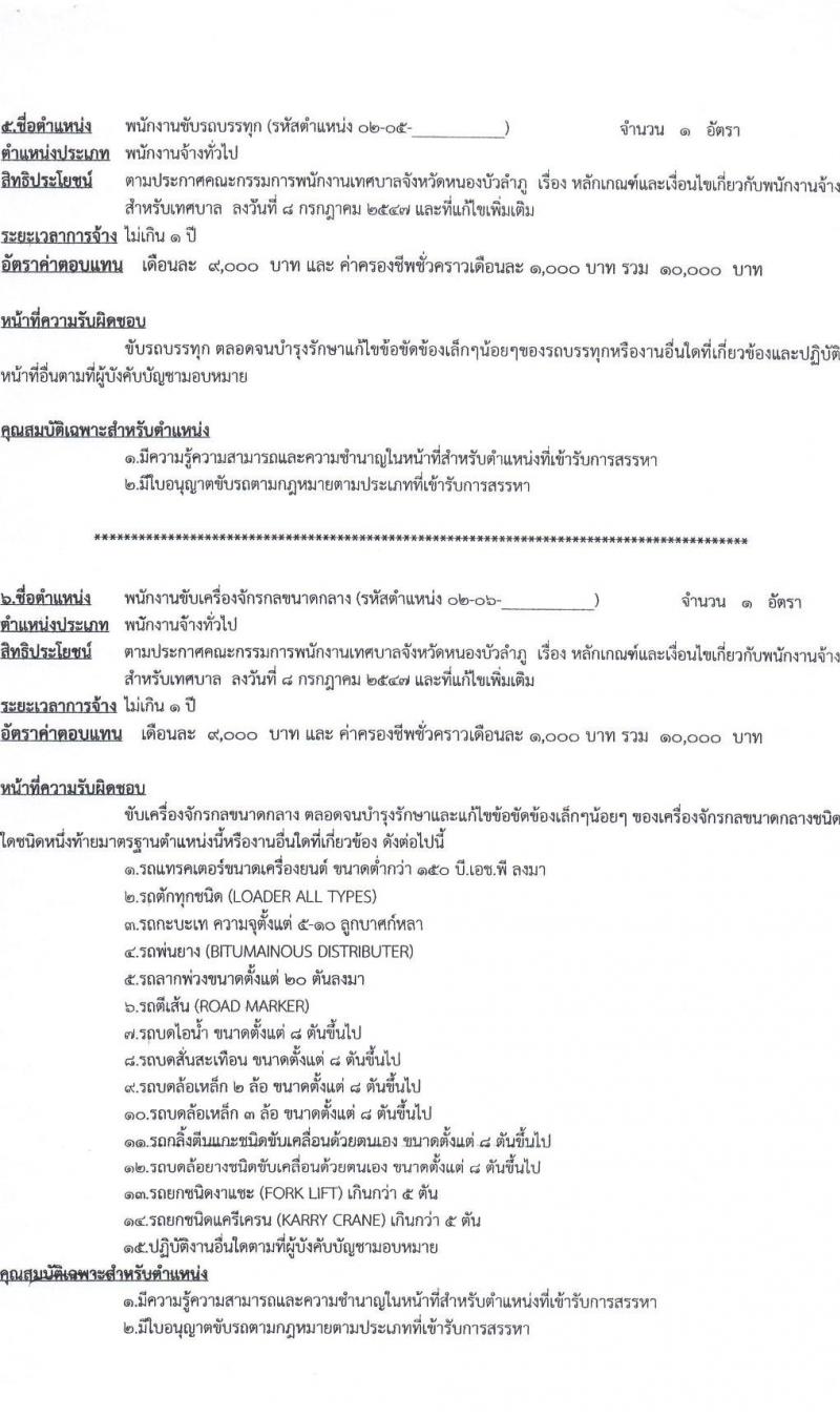 เทศบาลเมืองหนองบัวลำภู รับสมัครบุคคลเพื่อเลือกสรรเป็นพนักงานจ้าง จำนวน 16 ตำแหน่ง 41 อัตรา (บางตำแหน่งไม่ต้องใช้วุฒิ ม.ต้น ม.ปลาย ปวช. ปวส. ป.ตรี) รับสมัครสอบตั้งแต่วันที่ 21 เม.ย. – 1 พ.ค. 2566