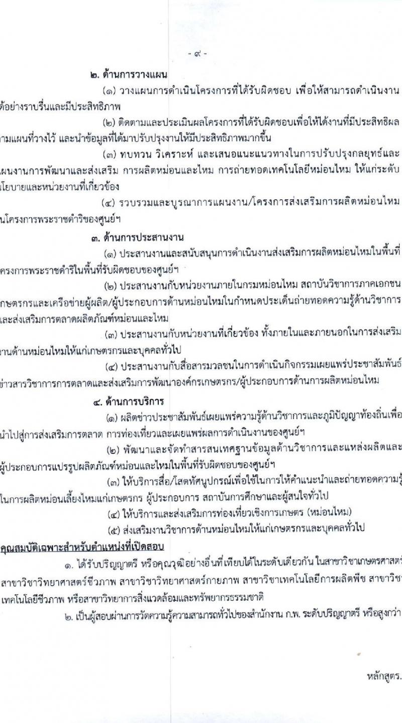 กรมหม่อนไหม รับสมัครสอบแข่งขันเพื่อบรรจุและแต่งตั้งบุคคลเข้ารับราชการ จำนวน 7 ตำแหน่ง ครั้งแรก 17 อัตรา (วุฒิ ปวส.หรือเทียบเท่า ป.ตรี) รับสมัครสอบทางอินเทอร์เน็ตตั้งแต่วันที่ 3-28 พ.ค. 2566