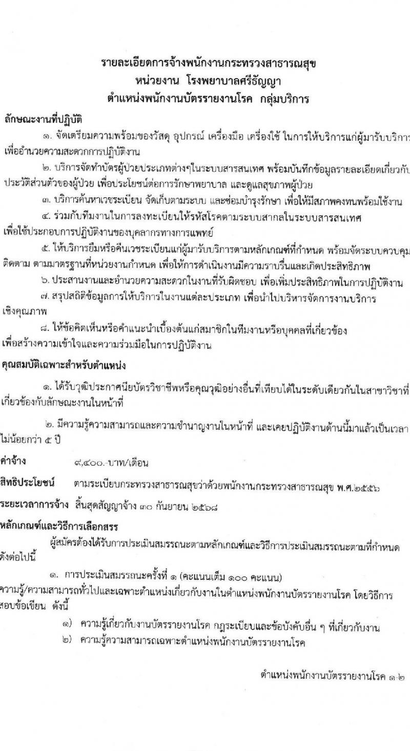 โรงพยาบาลศรีธัญญา รับสมัครบุคคลเพื่อสรรหาและเลือกสรรเป็นพนักงานกระทรวงสาธารณสุข จำนวน 10 ตำแหน่ง ครั้งแรก 19 อัตรา (วุฒิ ม.ต้น ม.ปลาย ปวช. ปวส. ป.ตรี) รับสมัครสอบตั้งแต่วันที่ 15 พ.ค. – 9 มิ.ย. 2566