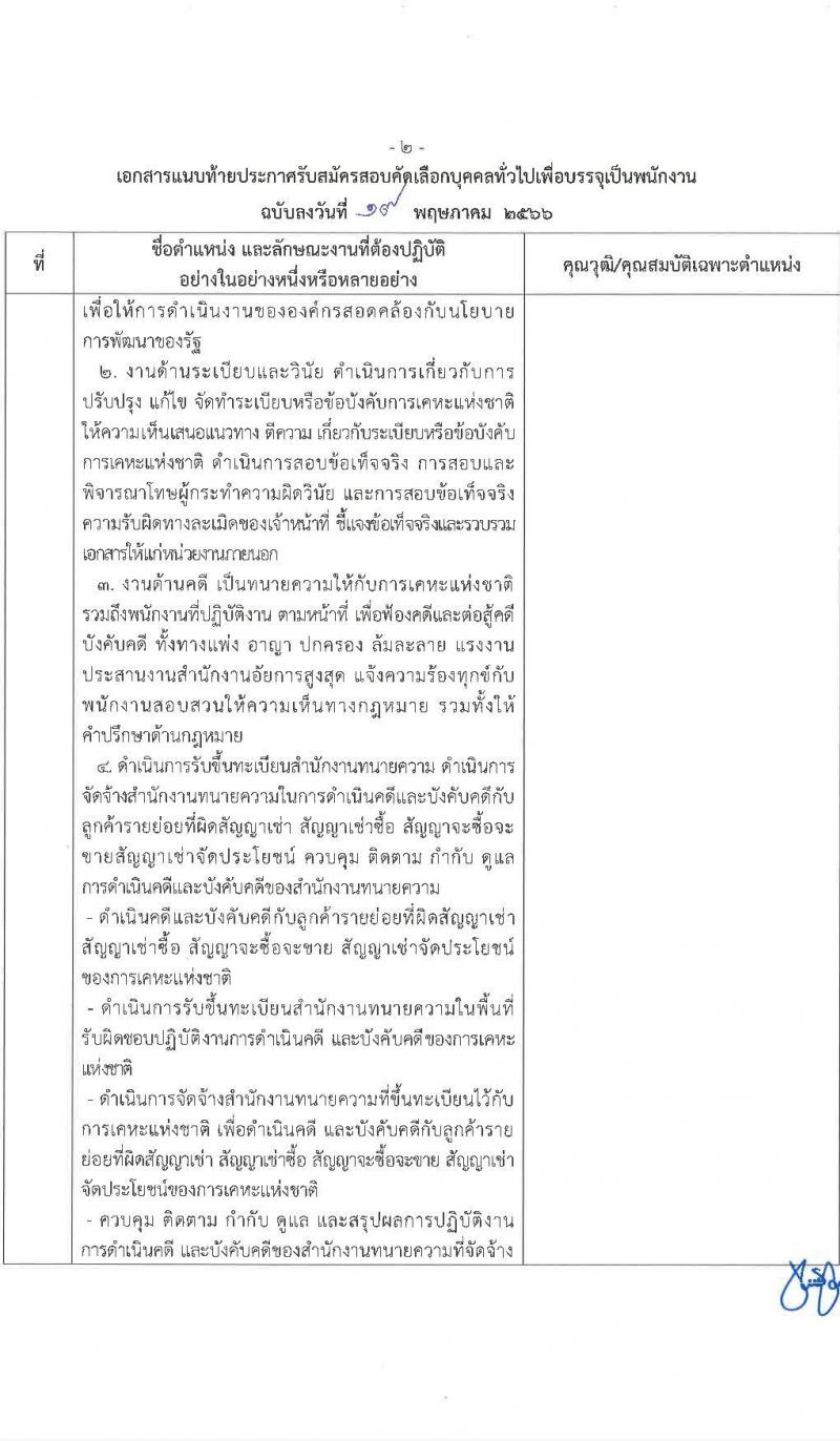 การเคหะแห่งชาติ รับสมัครสอบคัดเลือกบุคคลทั่วไปเพื่อบรรจุเป็นพนักงาน จำนวน 11 ตำแหน่ง ครั้งแรก 18 อัตรา (วุฒิ ป.ตรี) รับสมัครสอบทางอินเทอร์เน็ตตั้งแต่วันที่ 22-31 พ.ค. 2566
