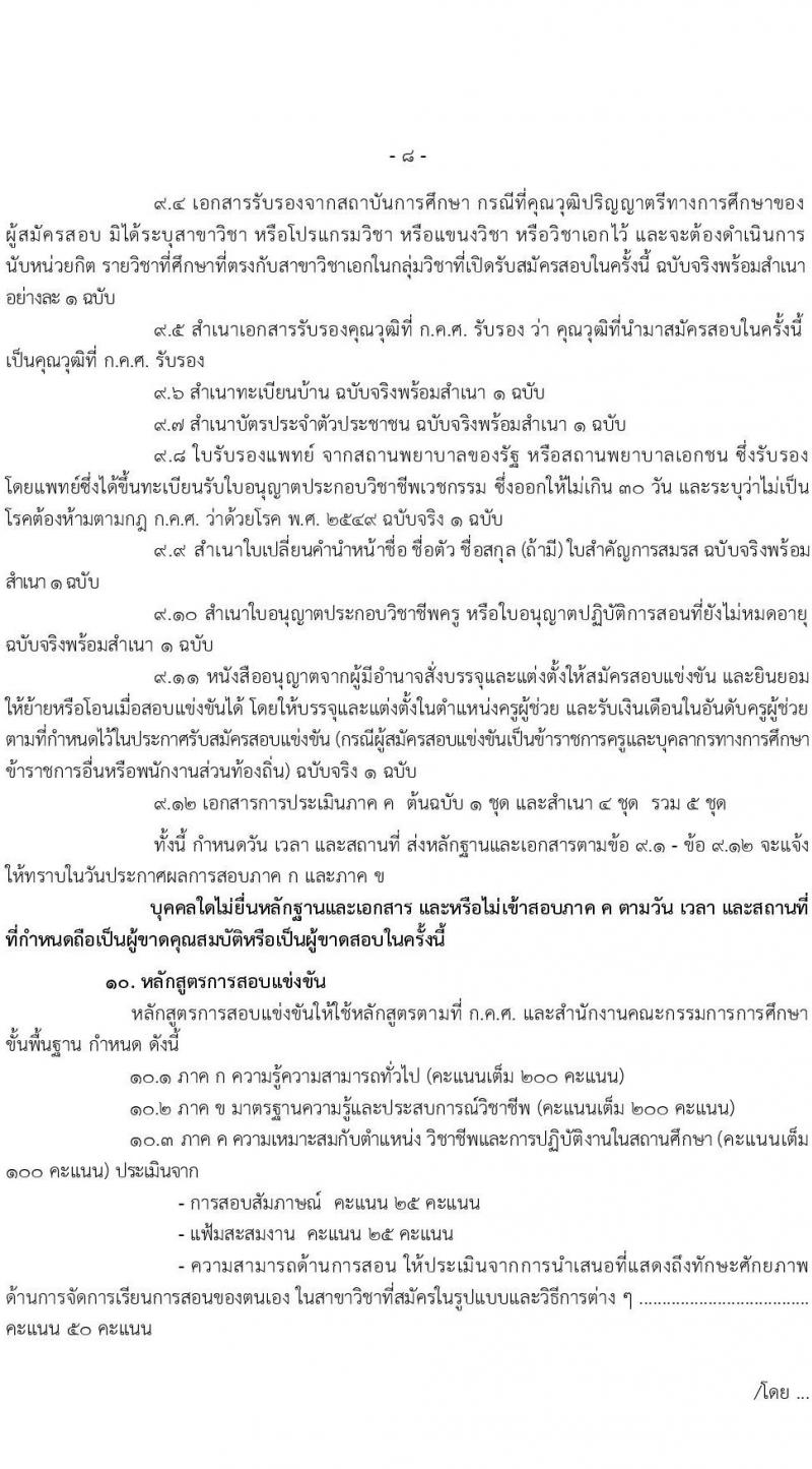 อ.ก.ค.ศ.เขตพื้นที่การศึกษามัธยมศึกษานนทบุรี รับสมัครสอบแข่งขันเพื่อบรรจุและแต่งตั้งบุคคลเข้ารับราชการเป็นข้าราชการครูและบุคลากรทางการศึกษา ตำแหน่งครูผู้ช่วย จำนวน 31 กลุ่มวิชา 103 อัตรา (วุฒิ ป.ตรี) รับสมัครสอบทางอินเทอร์เน็ตตั้งแต่วันที่ 31 พ.ค. – 6 มิ.ย. 2566