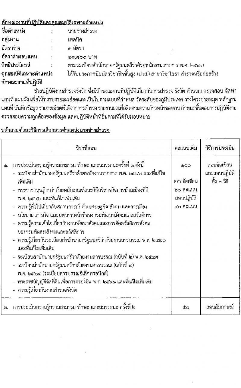 กรมพัฒนาสังคมและสวัสดิการ รับสมัครบุคคลเพื่อเลือกสรรเป็นพนักงานราชการทั่วไป จำนวน 37 ตำแหน่ง ครั้งแรก 39 อัตรา (วุฒิ ม.ต้น ม.ปลาย ปวช. ปวส. ป.ตรี) รับสมัครสอบทางอินเทอร์เน็ตตั้งแต่วันที่ 12-16 มิ.ย. 2566