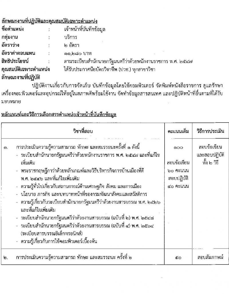 กรมพัฒนาสังคมและสวัสดิการ รับสมัครบุคคลเพื่อเลือกสรรเป็นพนักงานราชการทั่วไป จำนวน 37 ตำแหน่ง ครั้งแรก 39 อัตรา (วุฒิ ม.ต้น ม.ปลาย ปวช. ปวส. ป.ตรี) รับสมัครสอบทางอินเทอร์เน็ตตั้งแต่วันที่ 12-16 มิ.ย. 2566