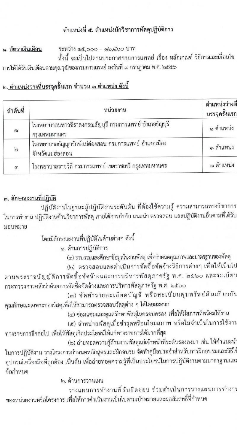 กรมการแพทย์ รับสมัครสอบแข่งขันเพื่อบรรจุและแต่งตั้งบุคคลเข้ารับราชการ จำนวน 11 ตำแหน่ง ครั้งแรก 63 อัตรา (วุฒิ ปวส. ป.ตรี) รับสมัครสอบทางอินเทอร์เน็ตตั้งแต่วันที่ 16 มิ.ย. – 7 ก.ค. 2566