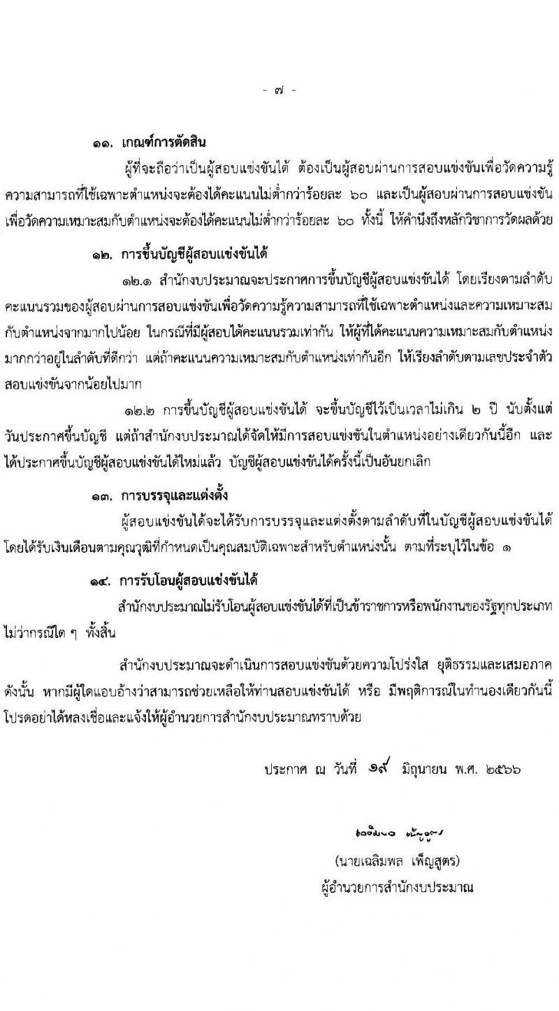 สำนักงบประมาณ รับสมัครสอบแข่งขันเพื่อบรรจุและแต่งตั้งบุคคลเข้ารับราชการ จำนวน 2 ตำแหน่ง ครั้งแรก 4 อัตรา (วุฒิ ป.ตรี) รับสมัครสอบทางอินเทอร์เน็ตตั้งแต่วันที่ 26 มิ.ย. – 14 ก.ค. 2566
