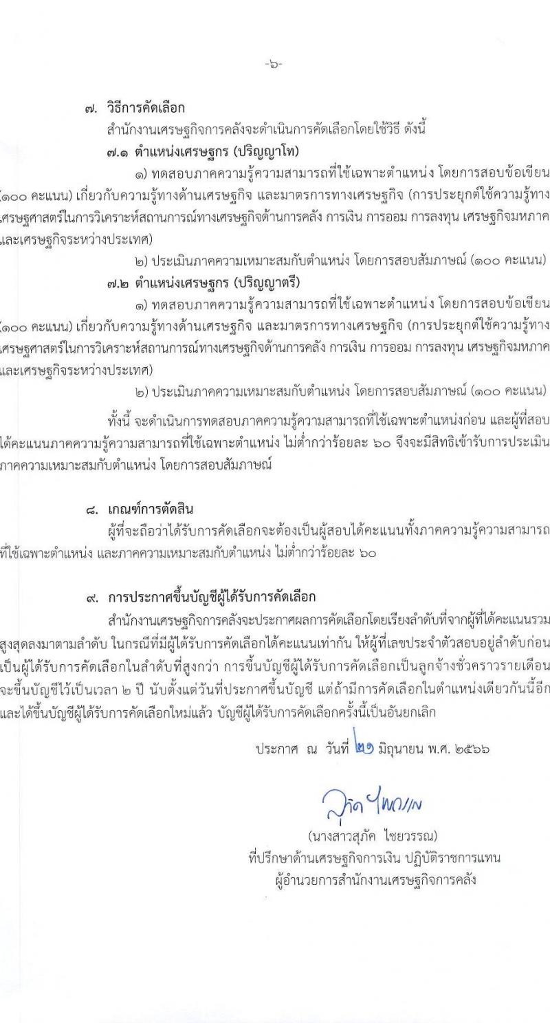 สำนักงานเศรษฐกิจการคลัง รับสมัครคัดเลือกลูกจ้างชั่วคราวรายเดือน จำนวน 2 ตำแหน่ง ครั้งแรก 23 อัตรา (วุฒิ ป.ตรี ป.โท) รับสมัครสอบทางอินเทอร์เน็ตตั้งแต่วันที่ 21 มิ.ย. – 11 ก.ค. 2566
