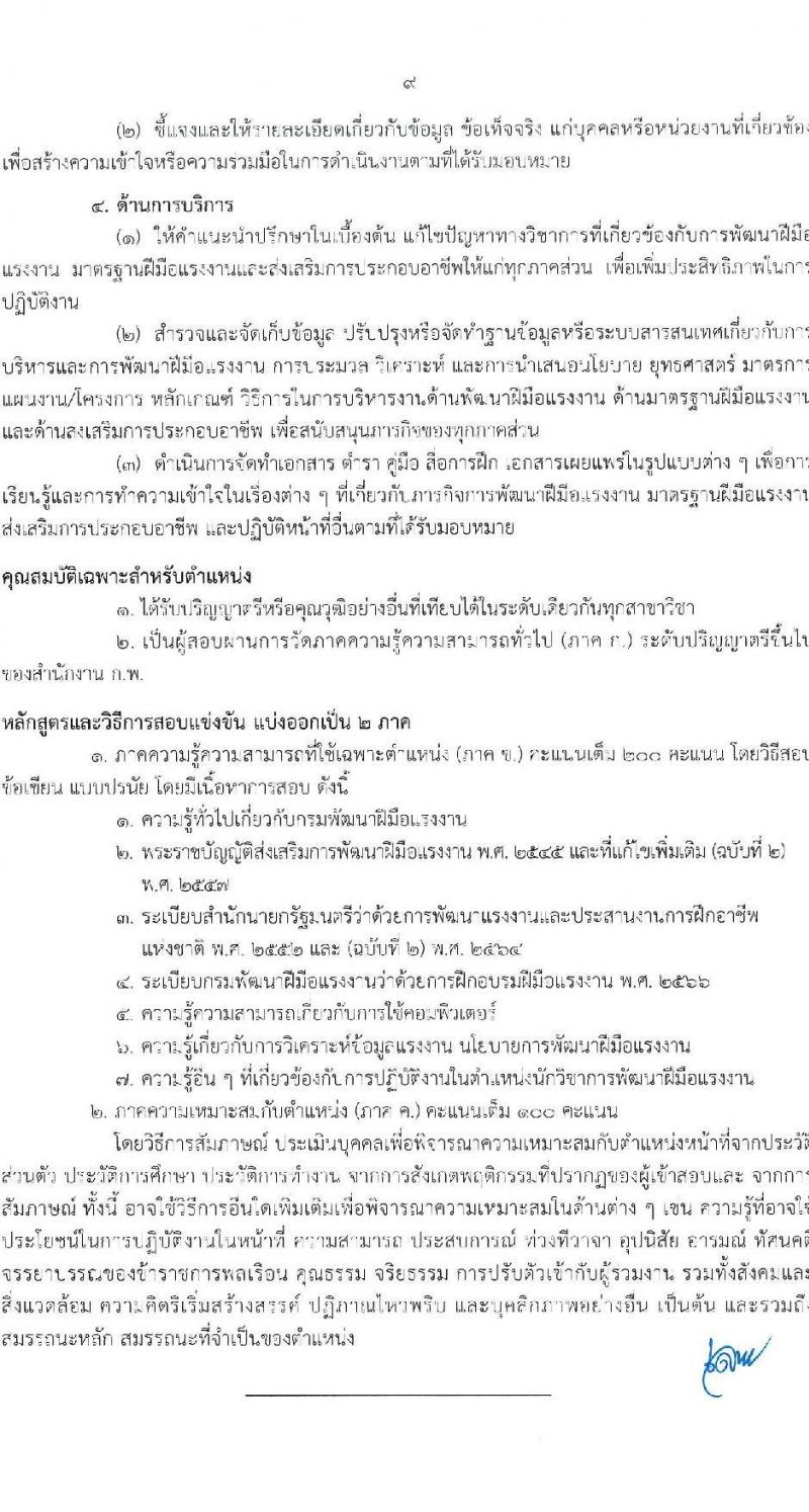 กรมพัฒนาฝีมือแรงงาน รับสมัครสอบแข่งขันเพื่อบรรจุและแต่งตั้งบุคคลเข้ารับราชการ จำนวน 7 ตำแหน่ง ครั้งแรก 50 อัตรา (วุฒิ ปวส.หรือเทียบเท่า ป.ตรี) รับสมัครสอบทางอินเทอร์เน็ตตั้งแต่วันที่ 26 มิ.ย. – 17 ก.ค. 2566