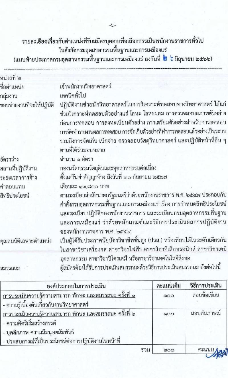 กรมอุตสาหกรรมพื้นฐานและการเหมืองแร่ รับสมัครบุคคลเพื่อเลือกสรรเป็นพนักงานราชการทั่วไป จำนวน 7 ตำแหน่ง ครั้งแรก 12 อัตรา (วุฒิ ปวส.หรือเทียบเท่า ป.ตรี) รับสมัครสอบทางอินเทอร์เน็ตตั้งแต่วันที่ 3-11 ก.ค. 2566
